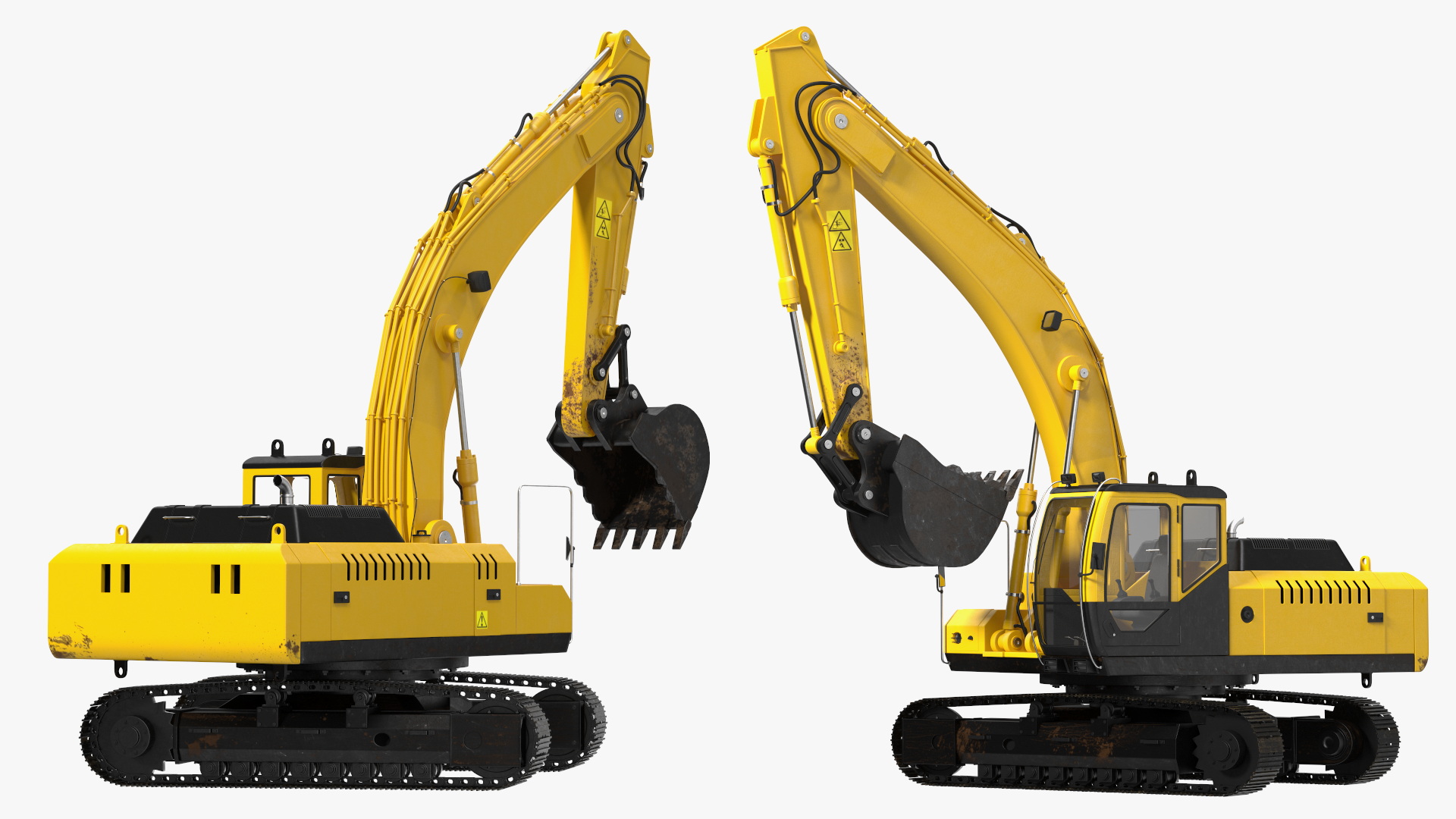 3D model Large Hydraulic Tracked Excavator Rigged