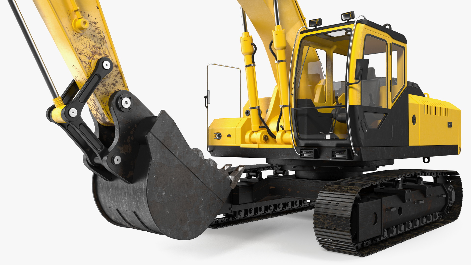 3D model Large Hydraulic Tracked Excavator Rigged