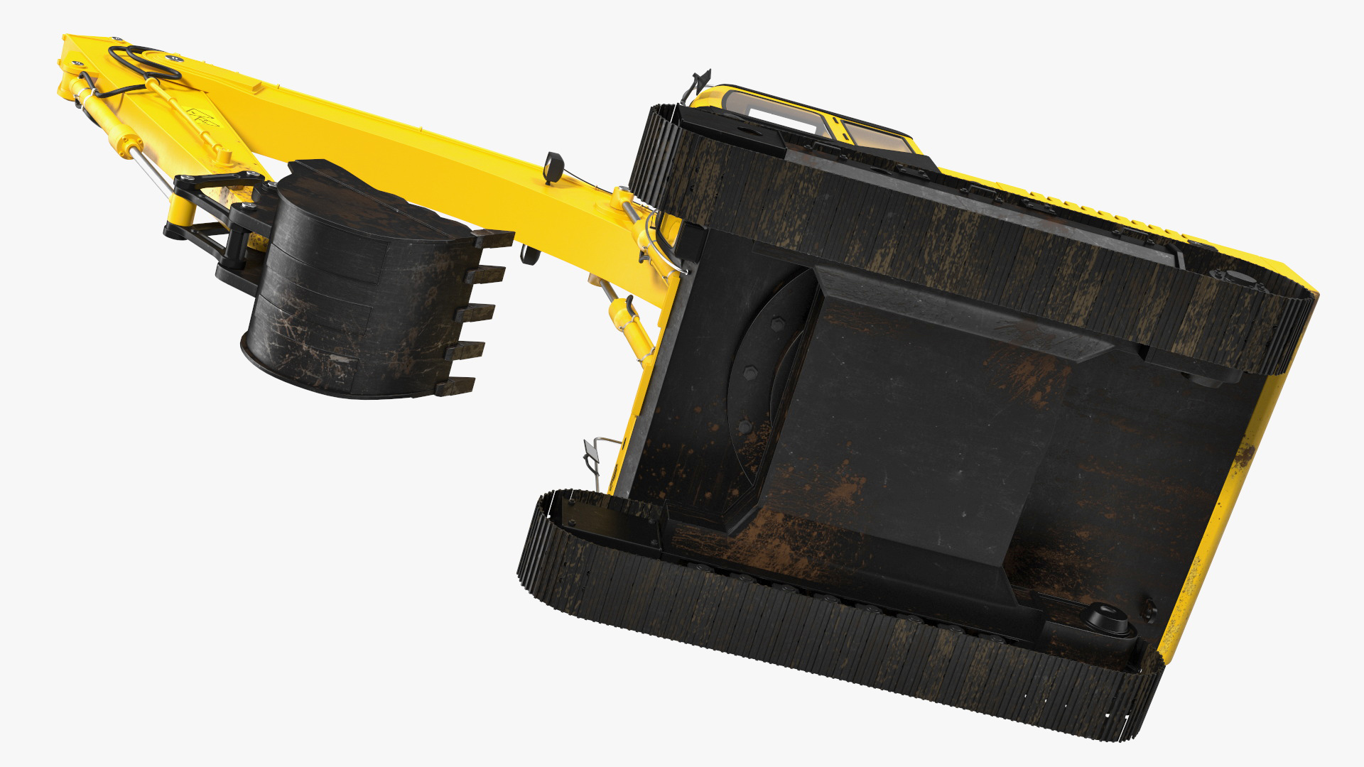 3D model Large Hydraulic Tracked Excavator Rigged