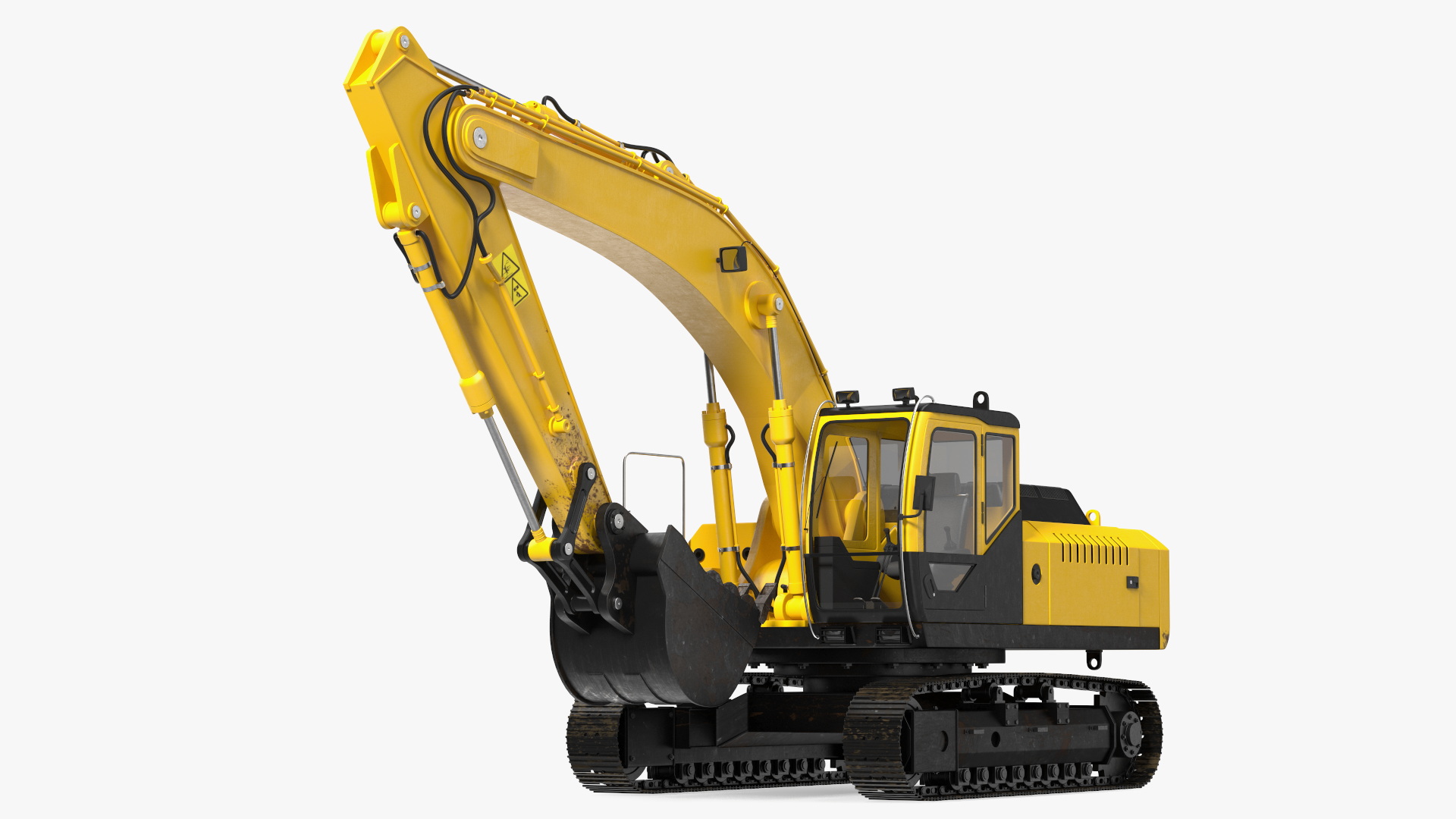 3D model Large Hydraulic Tracked Excavator Rigged