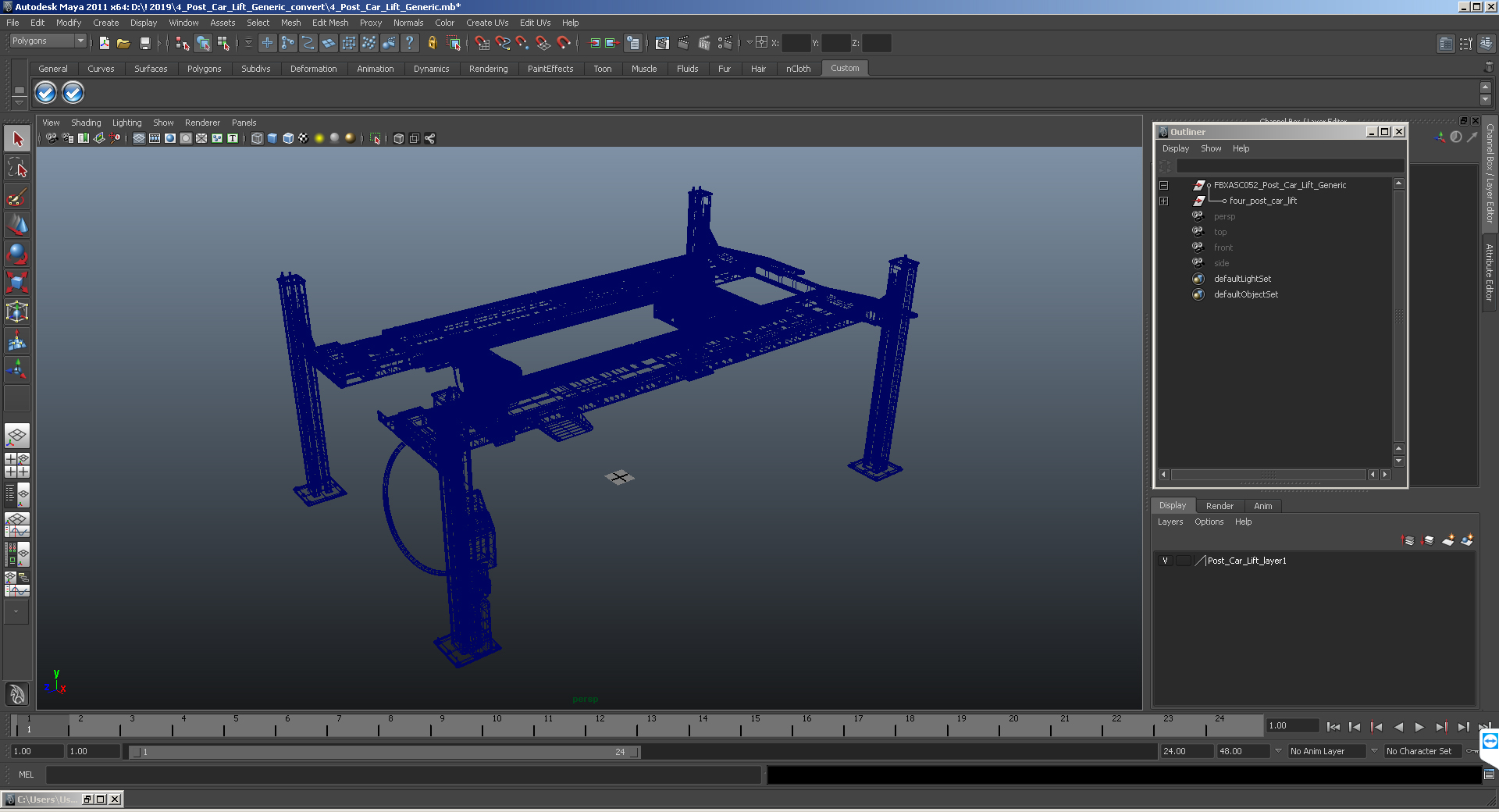 3D 4 Post Car Lift Generic model