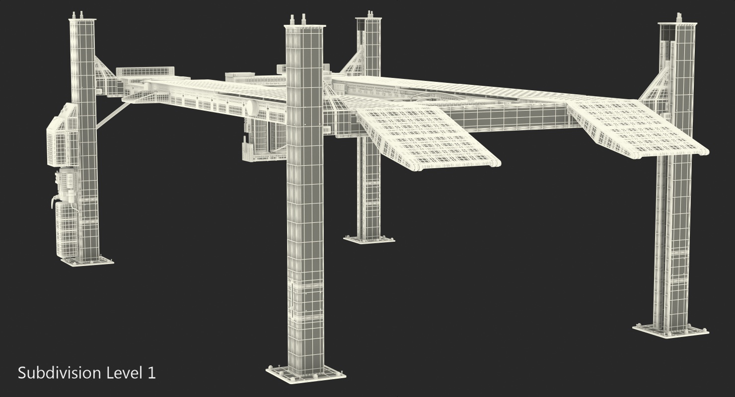 3D 4 Post Car Lift Generic model