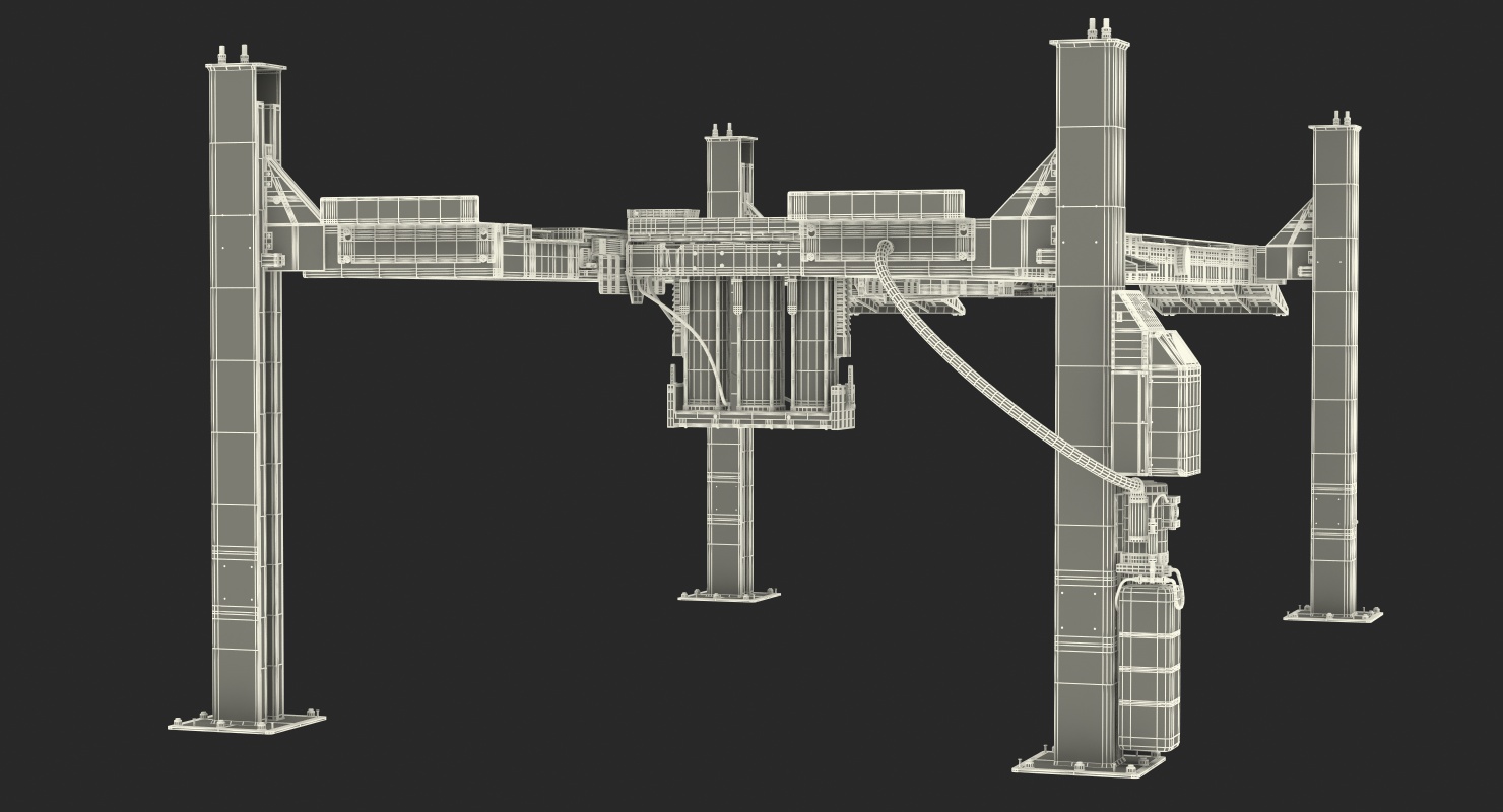 3D 4 Post Car Lift Generic model