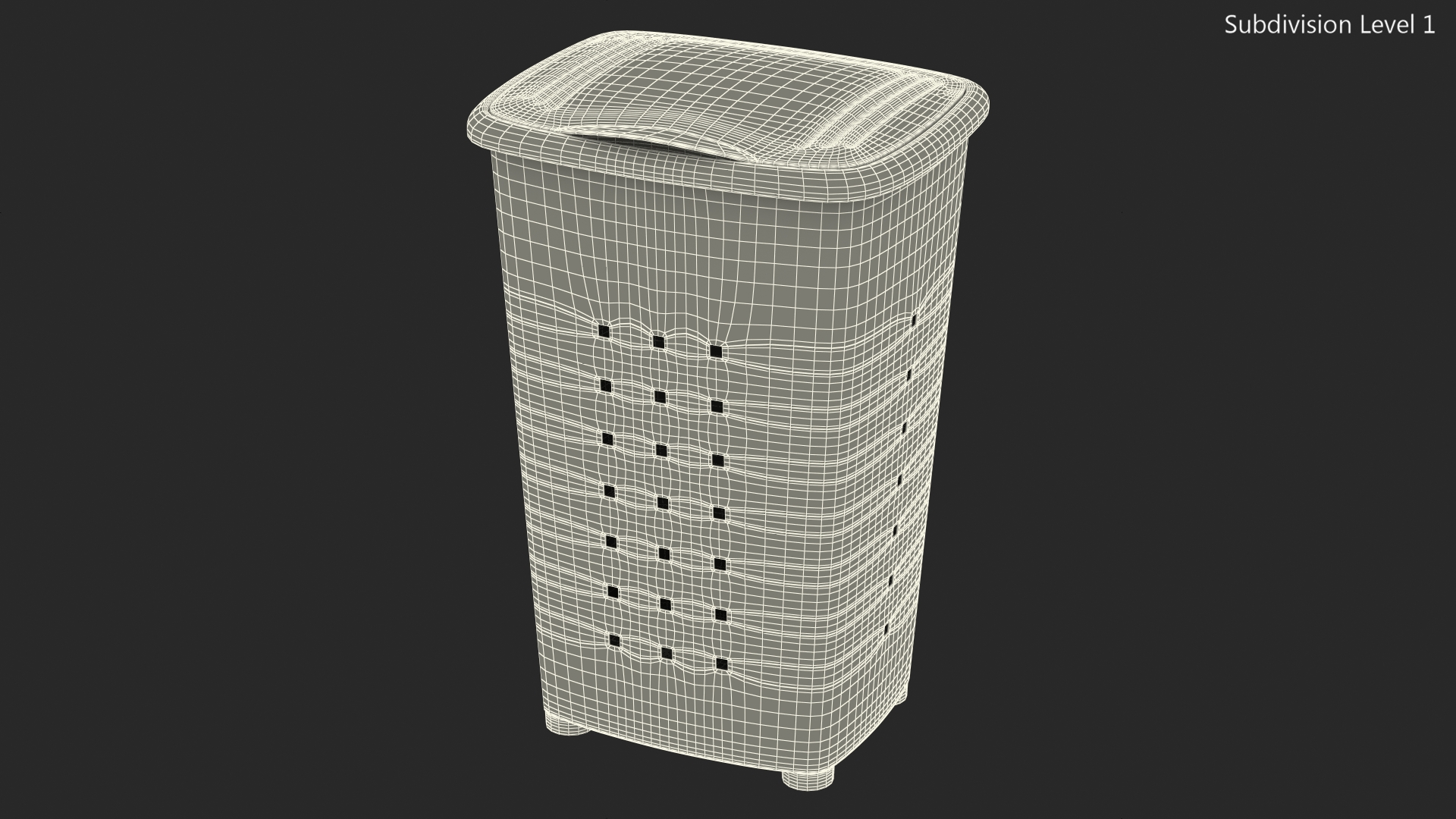 Plastic Laundry Basket Blue 3D