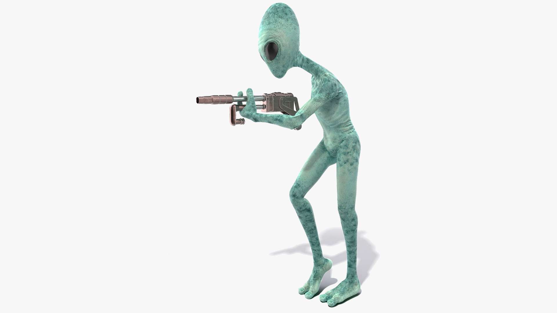 Extraterrestrial Alien Attacking Pose 3D