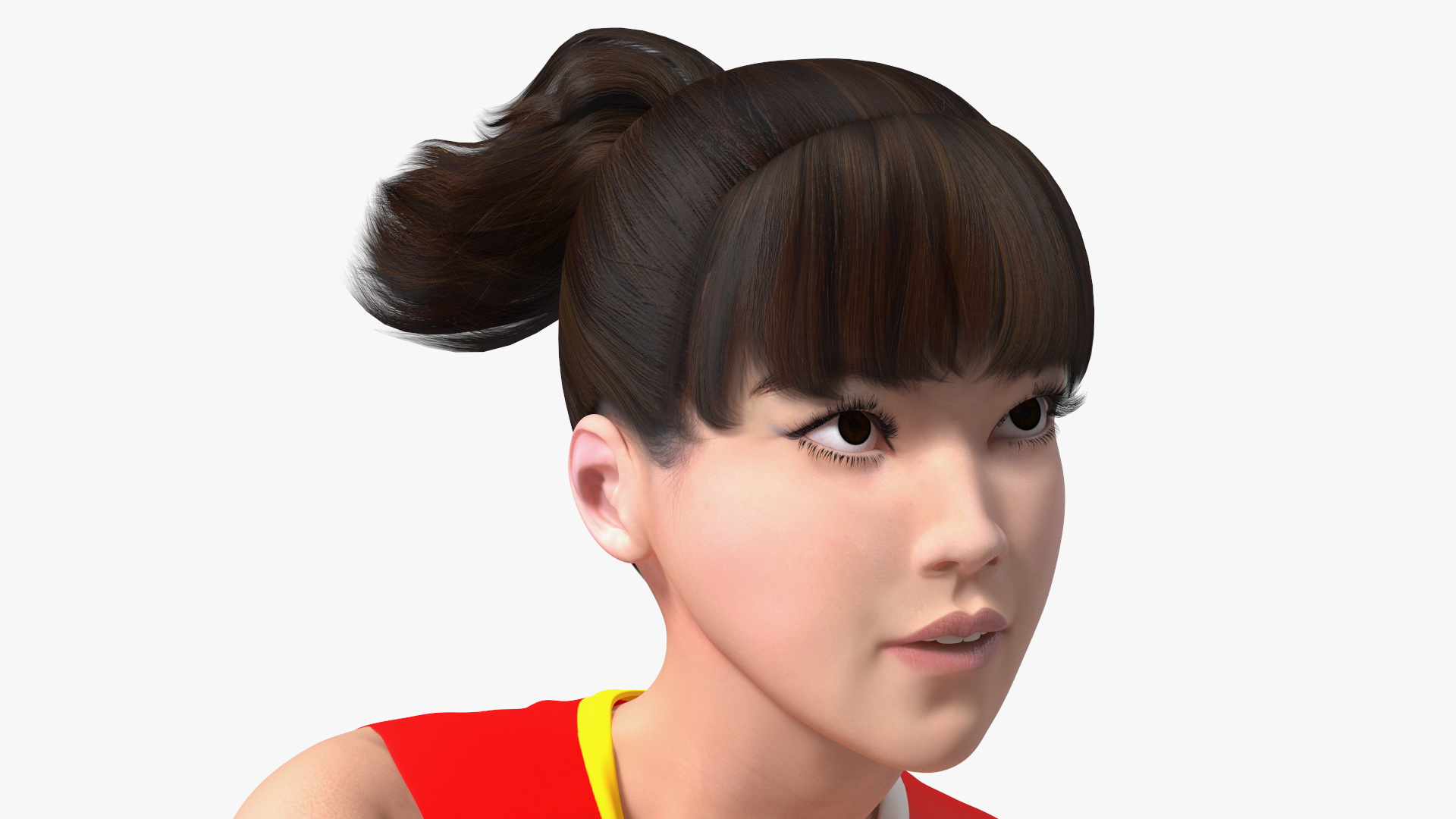 Young Chinese Woman Volleyball Player 3D