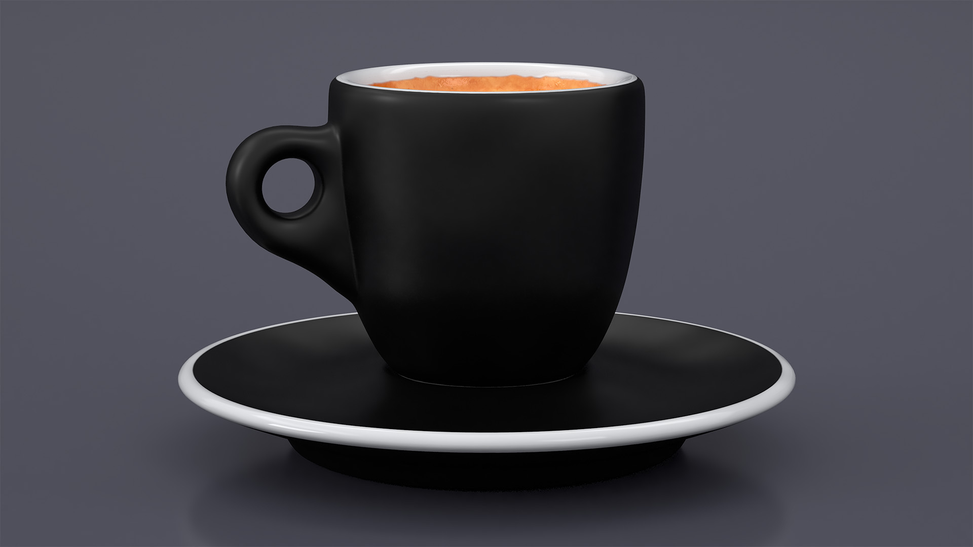 3D Espresso Cup with Saucer and Latte Art model