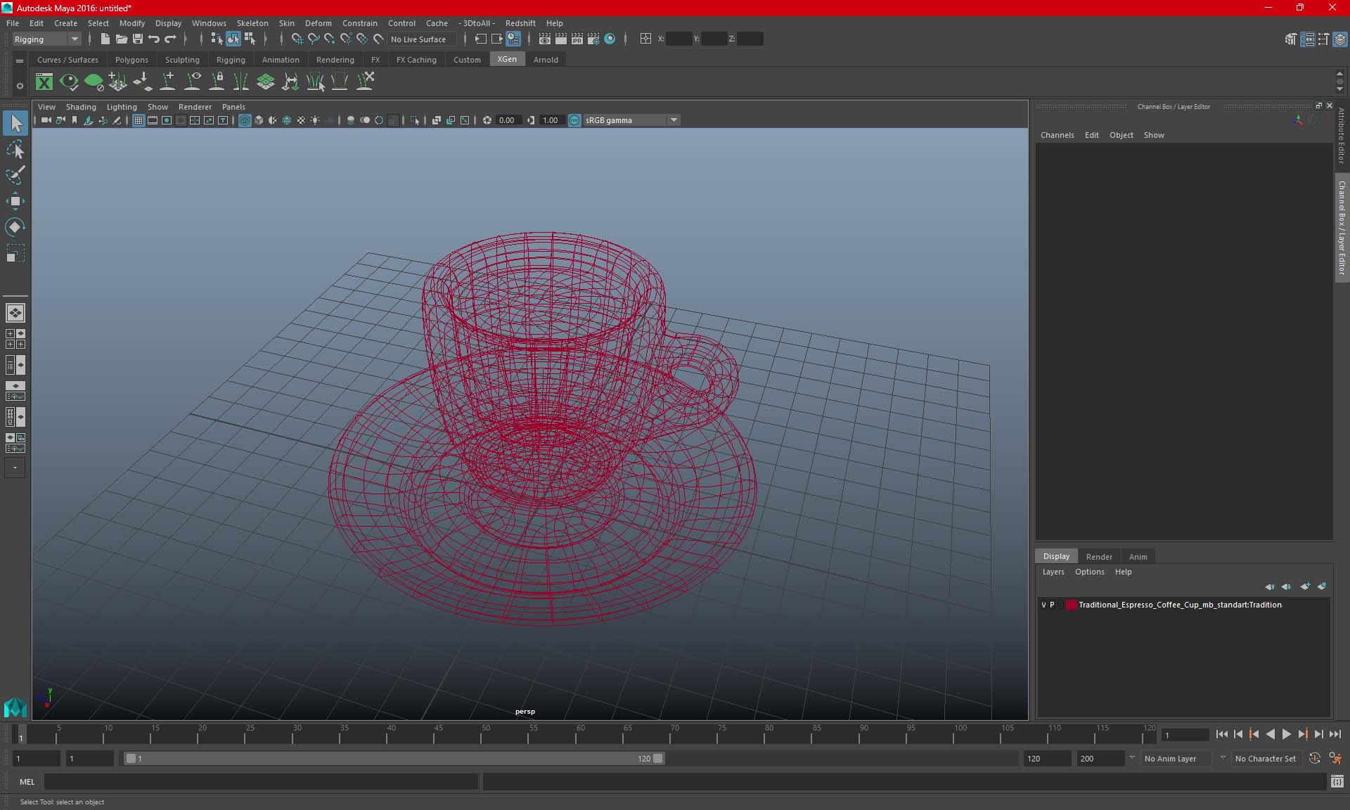 3D Espresso Cup with Saucer and Latte Art model