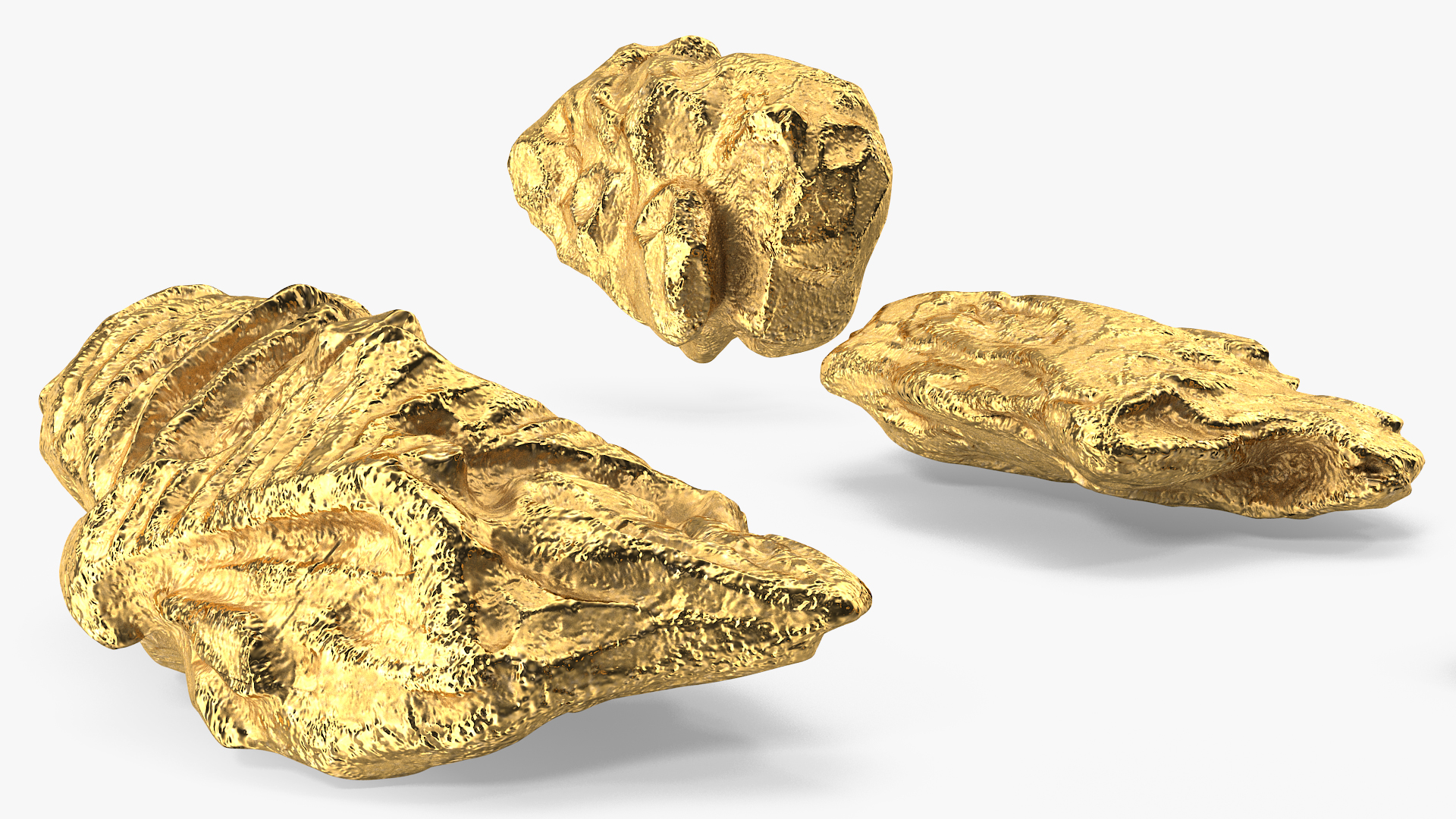 Gold Natural Minerals Small Stones 3D model