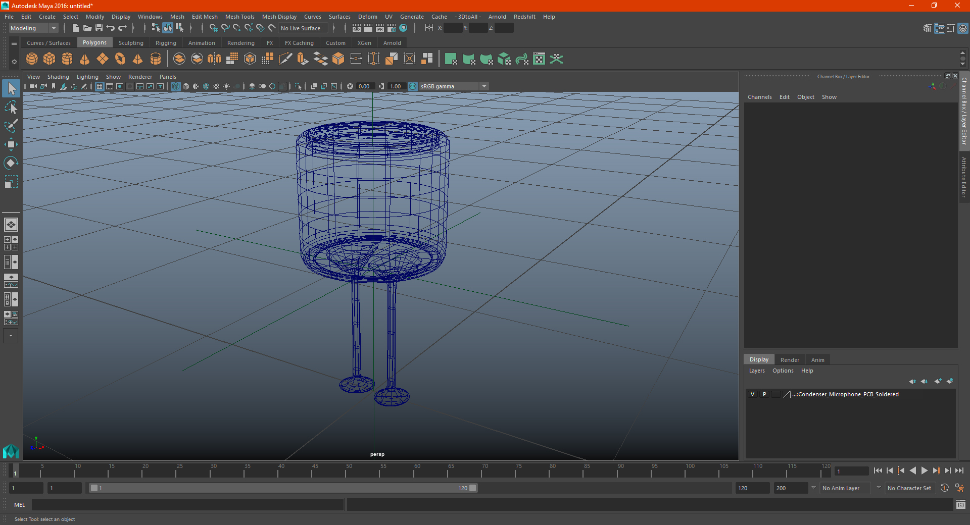 3D Condenser Microphone PCB Soldered model