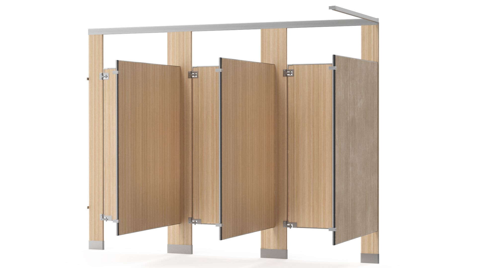 3D Toilet Partitions Wood Veneer Laminate model