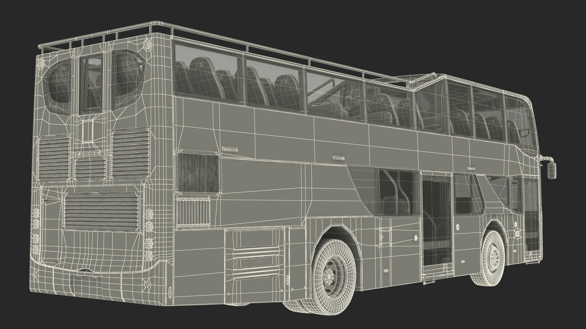 3D model Sightseeing Open Air Hop On Off City Tour Bus