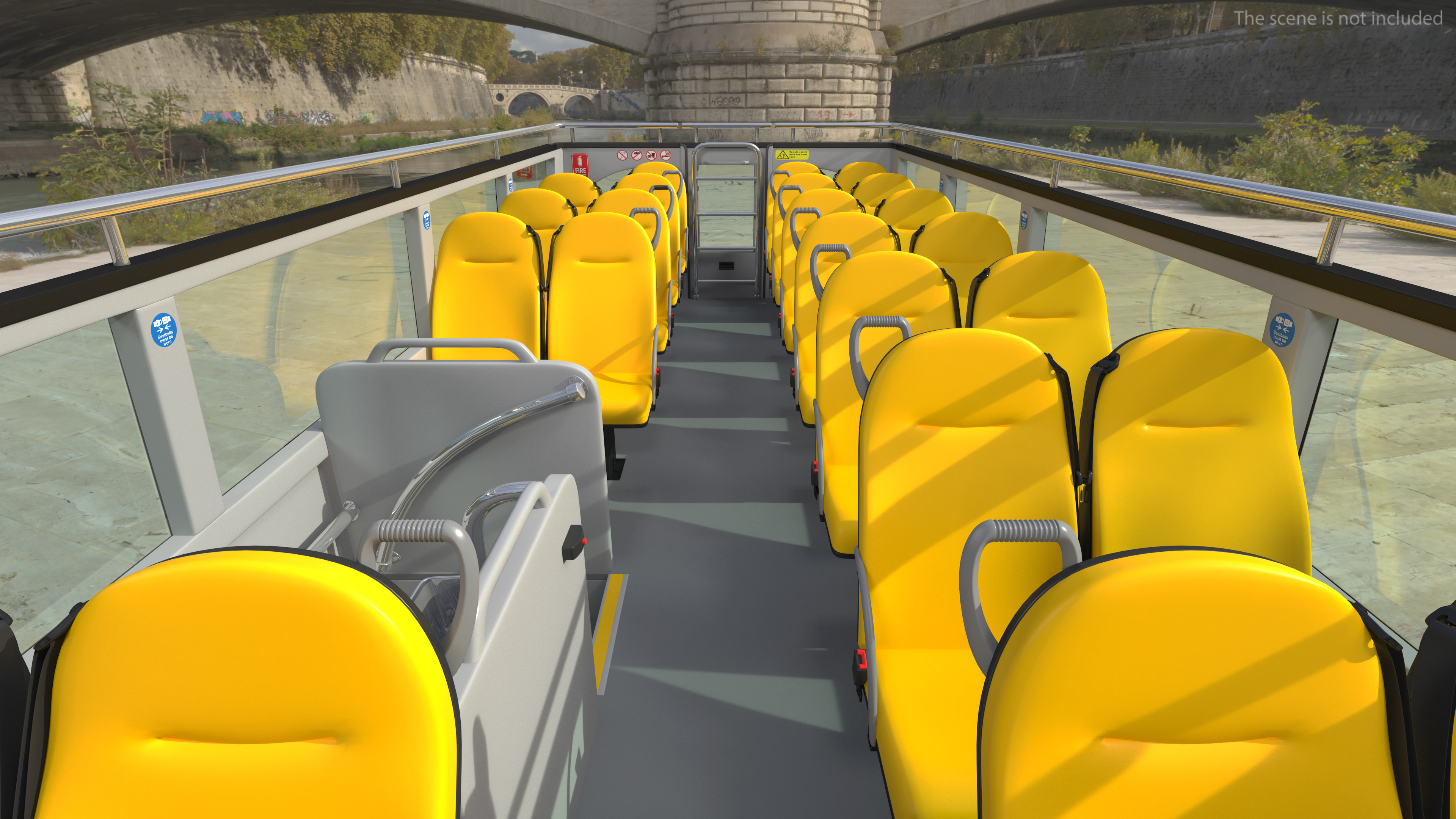 3D model Sightseeing Open Air Hop On Off City Tour Bus