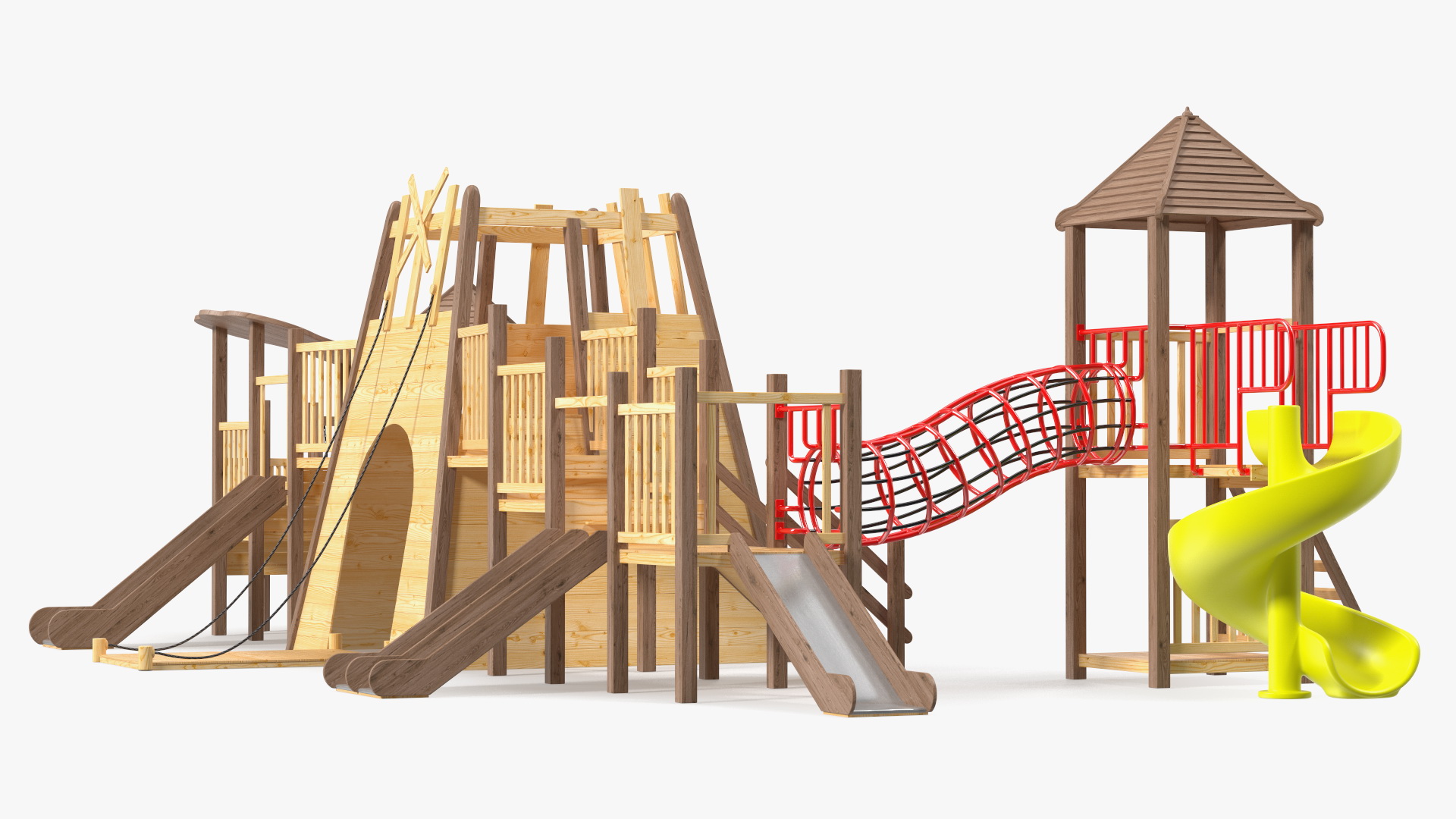 Wooden Childrens Playground 3D