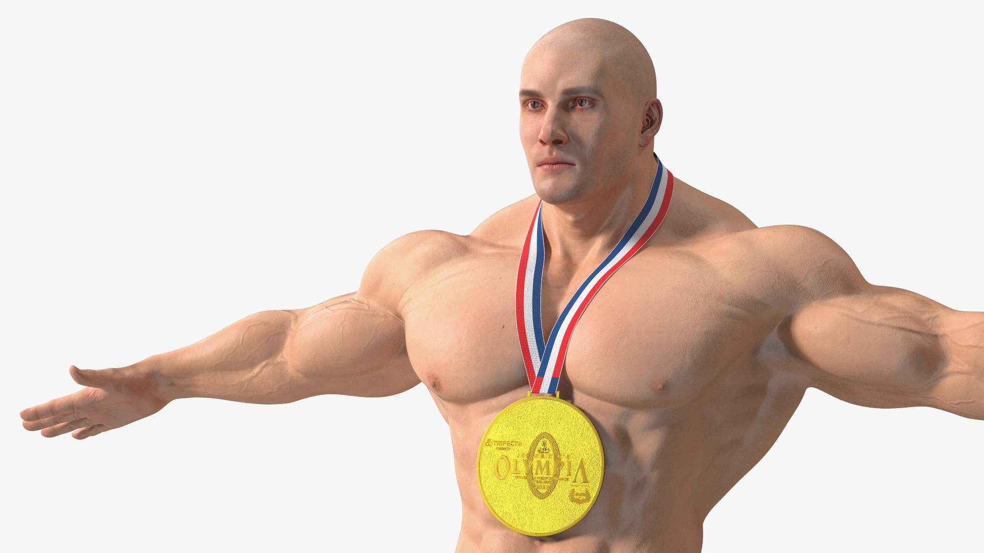 3D Muscular Bodybuilder Athlete Man Rigged for Cinema 4D model