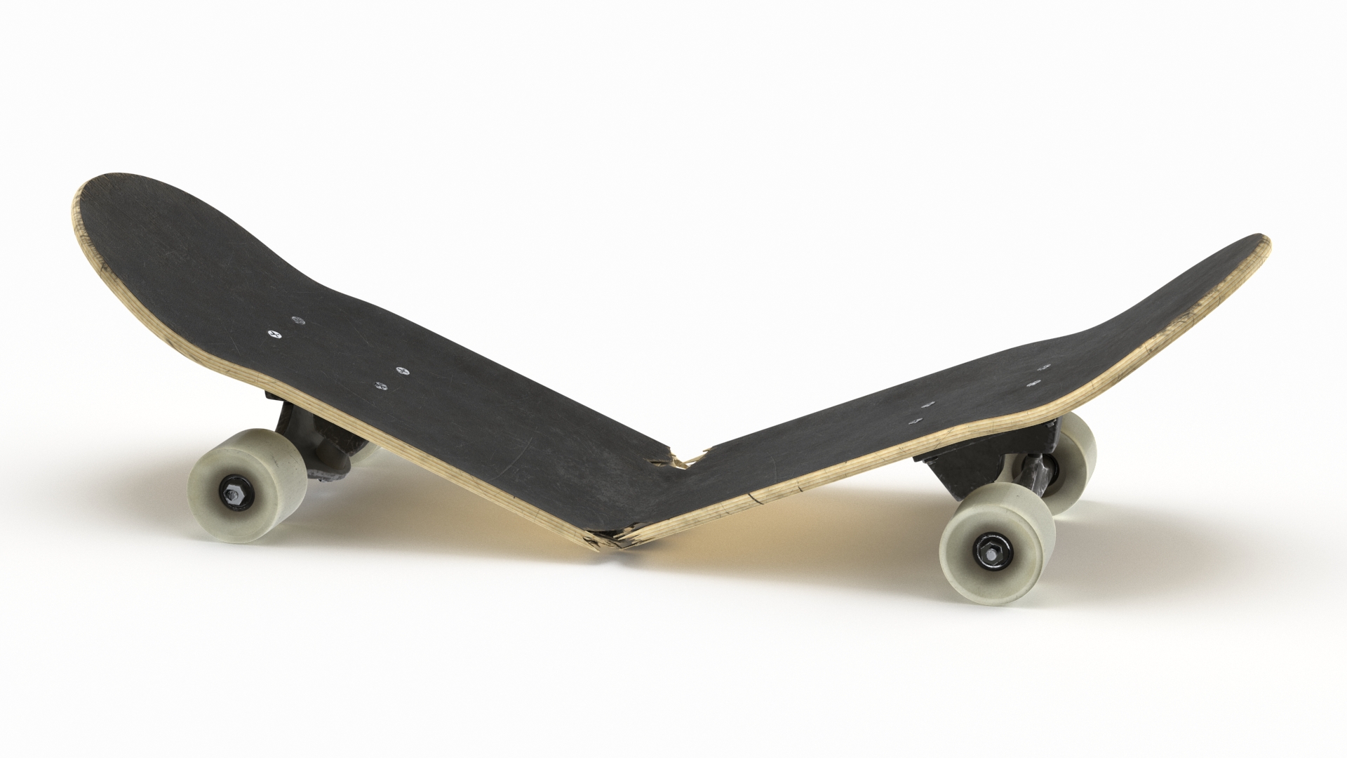 Skateboard Broken in Two 3D model