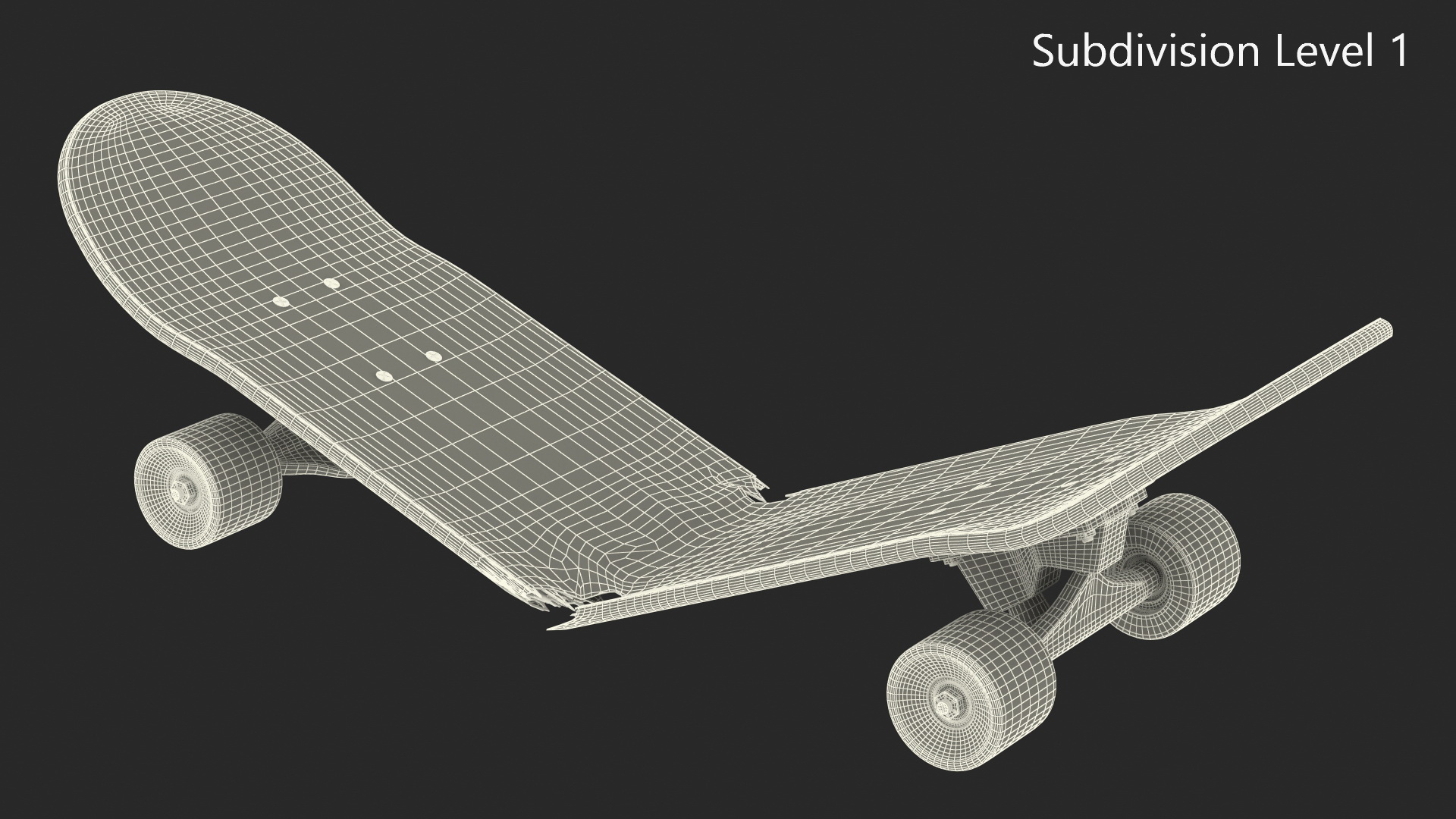 Skateboard Broken in Two 3D model