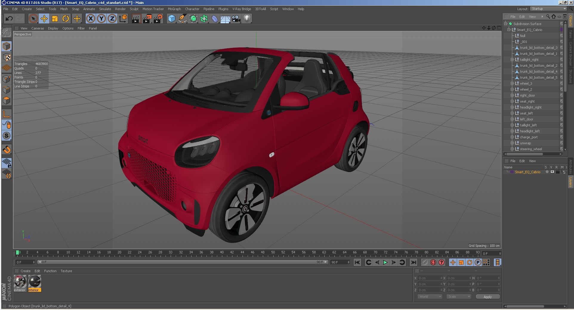 3D model Smart EQ Cabrio