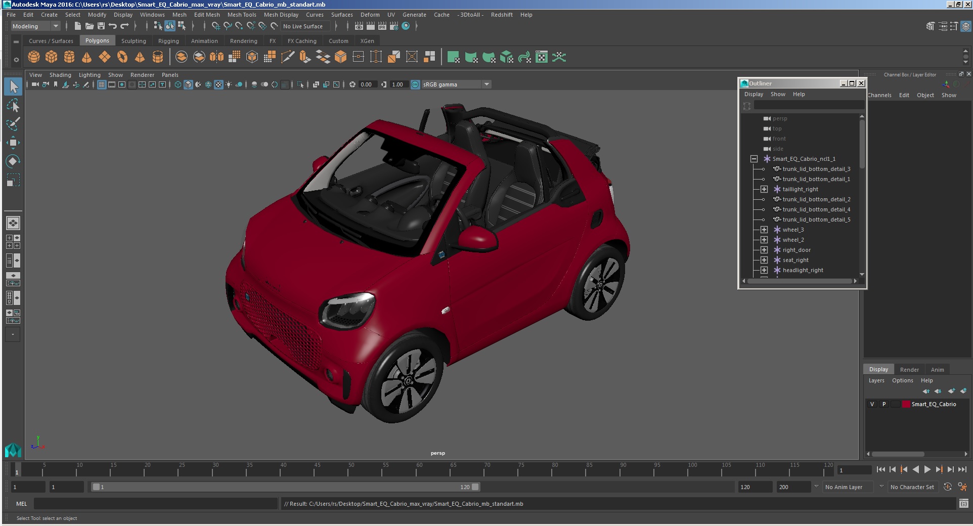 3D model Smart EQ Cabrio