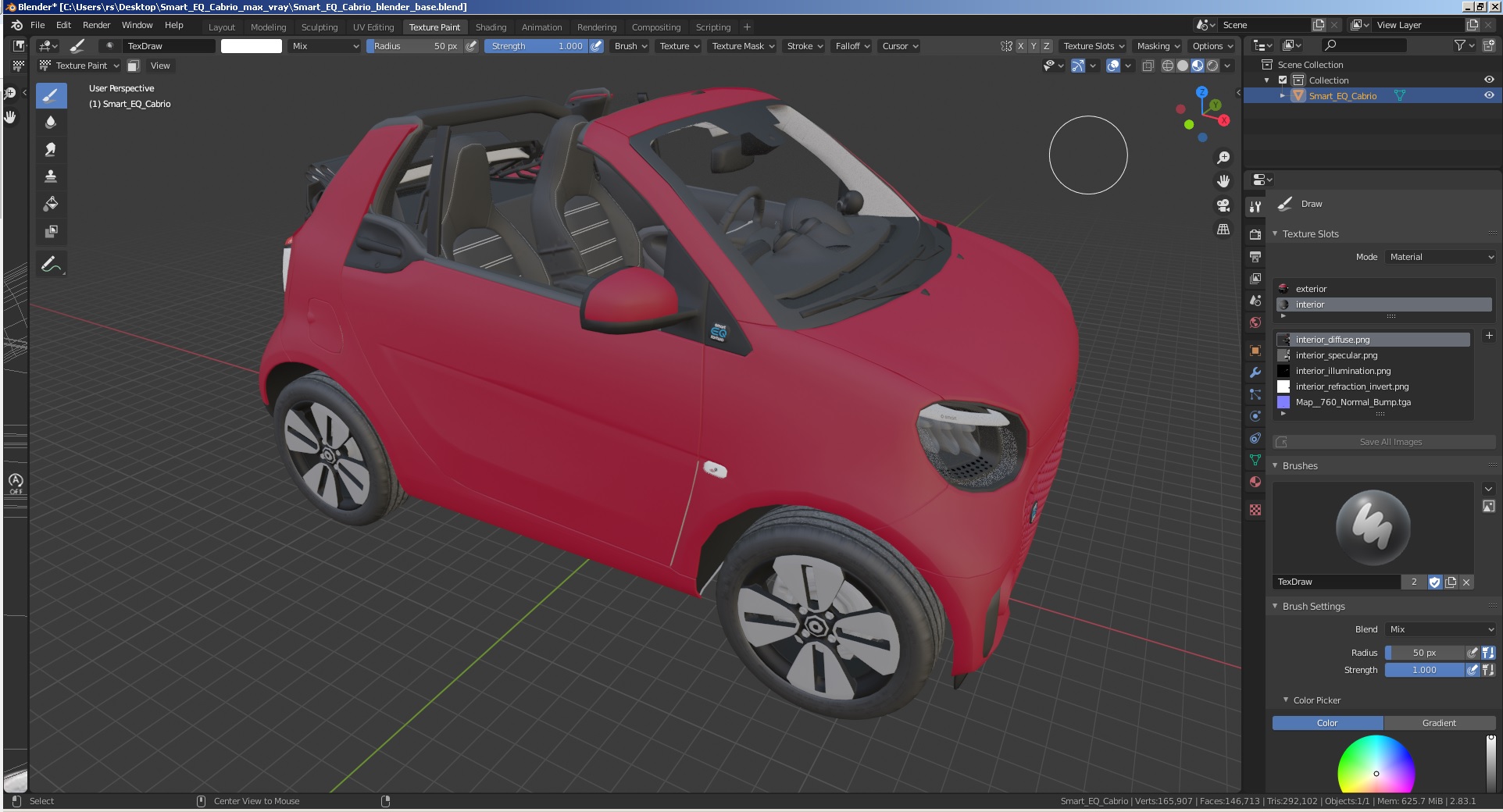 3D model Smart EQ Cabrio