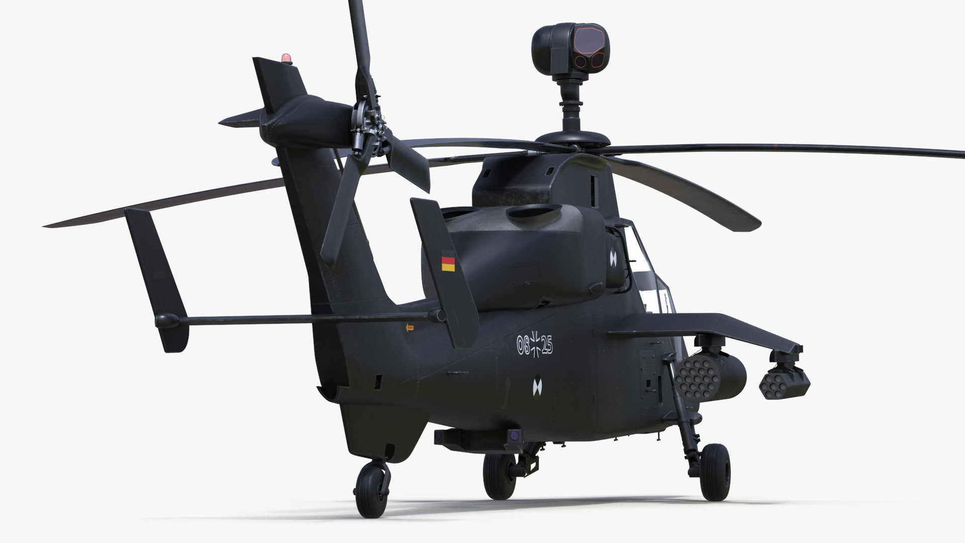 3D model Eurocopter Tiger EC665 Black Rigged