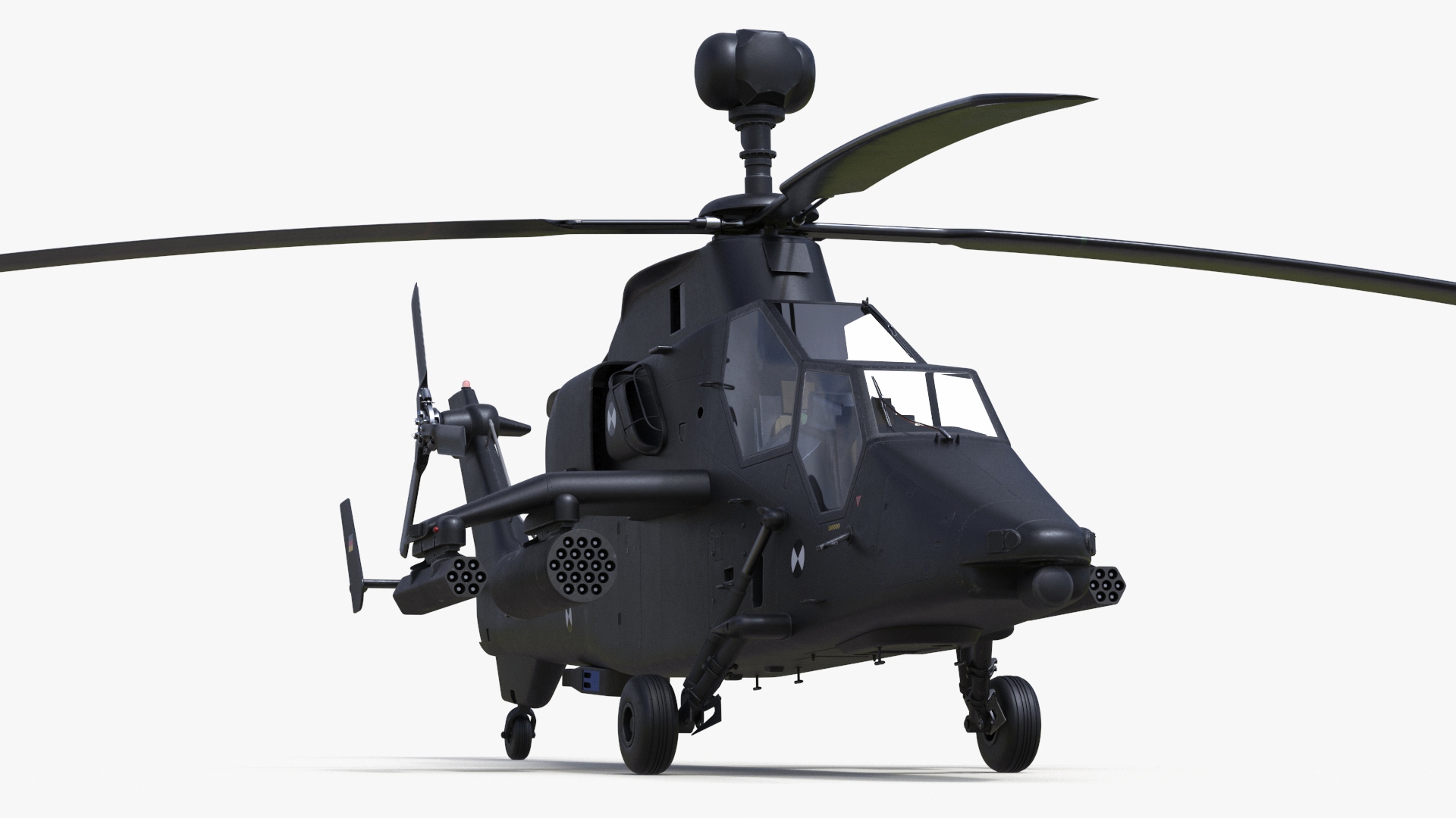 3D model Eurocopter Tiger EC665 Black Rigged