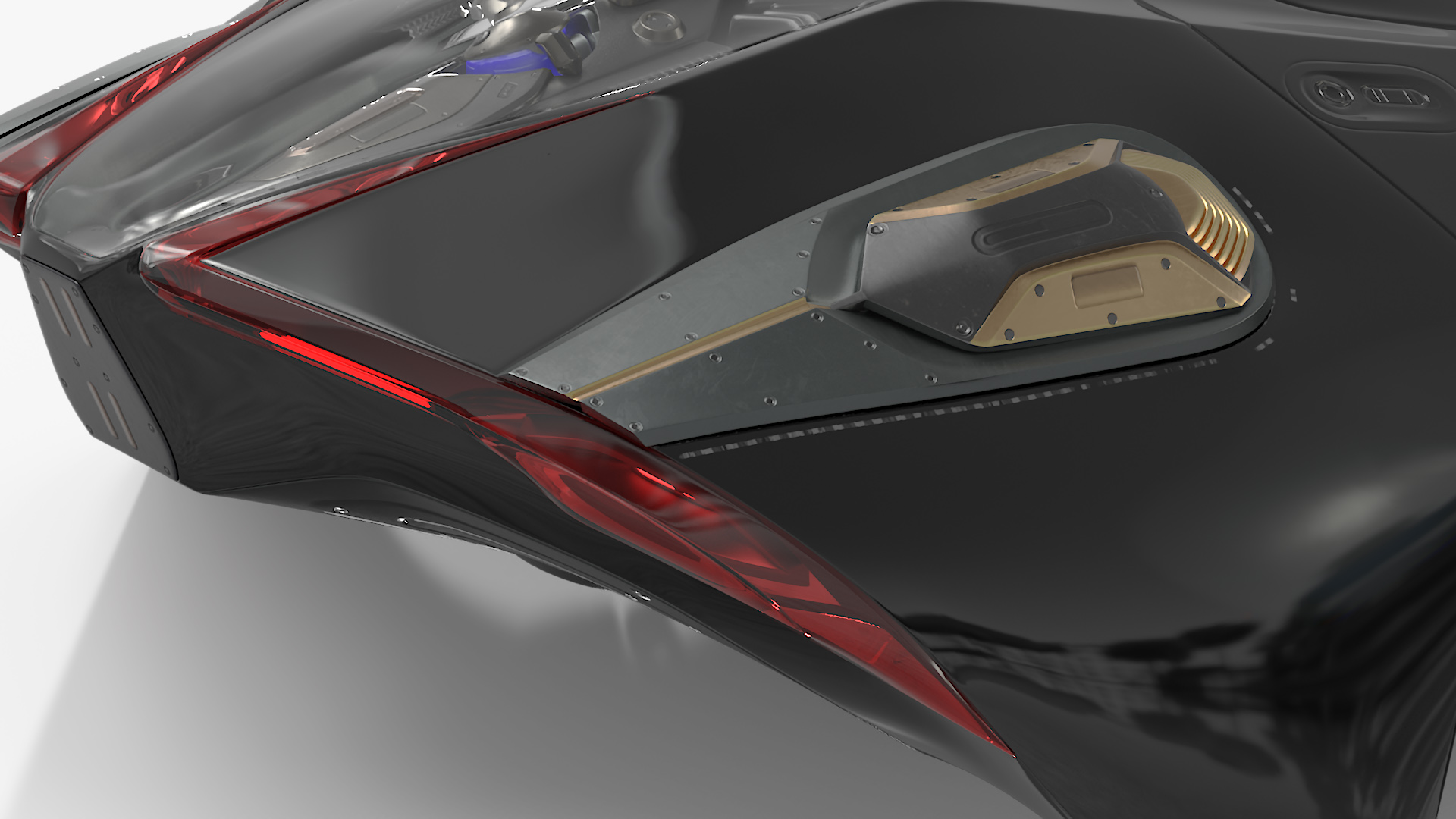 3D Black Futuristic Urban Flying Car model