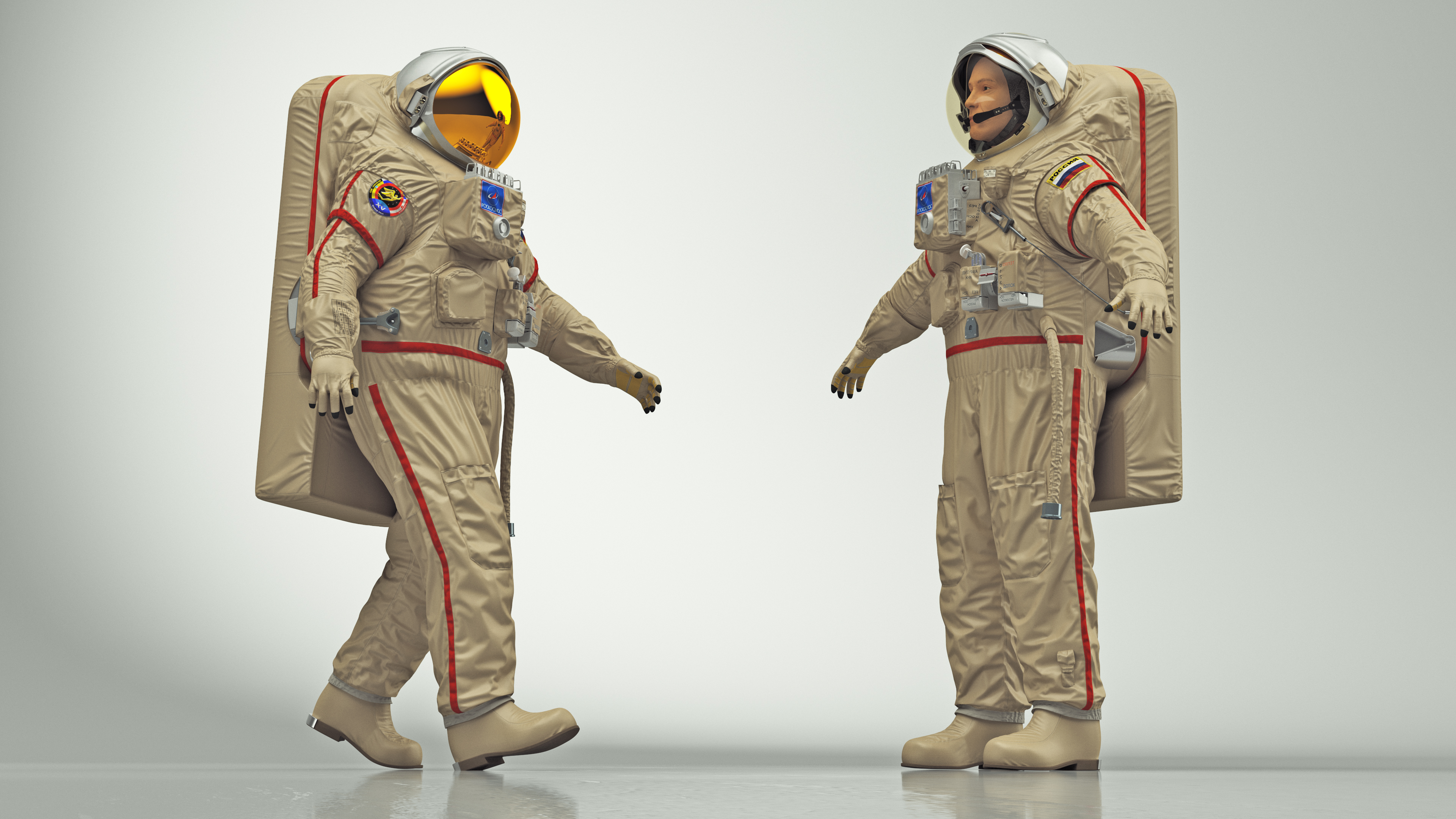 3D Astronaut Space Suit Orlan MK Rigged