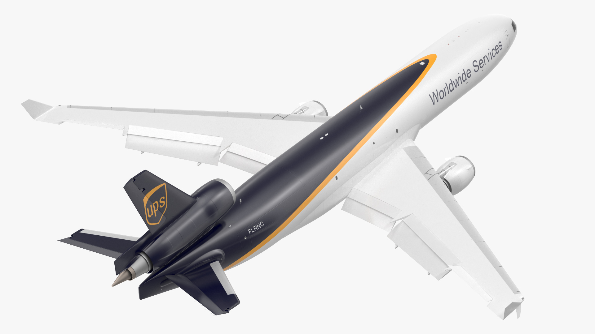 3D model McDonnell Douglas MD11 Tri Jet Airliner UPS Rigged