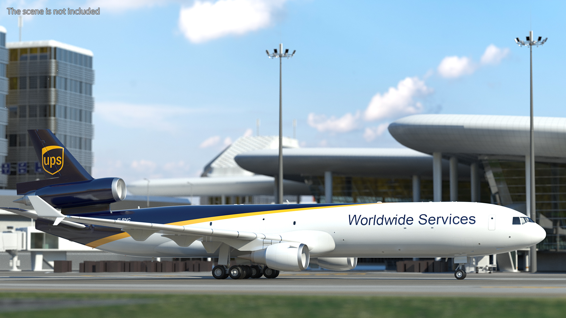 3D model McDonnell Douglas MD11 Tri Jet Airliner UPS Rigged