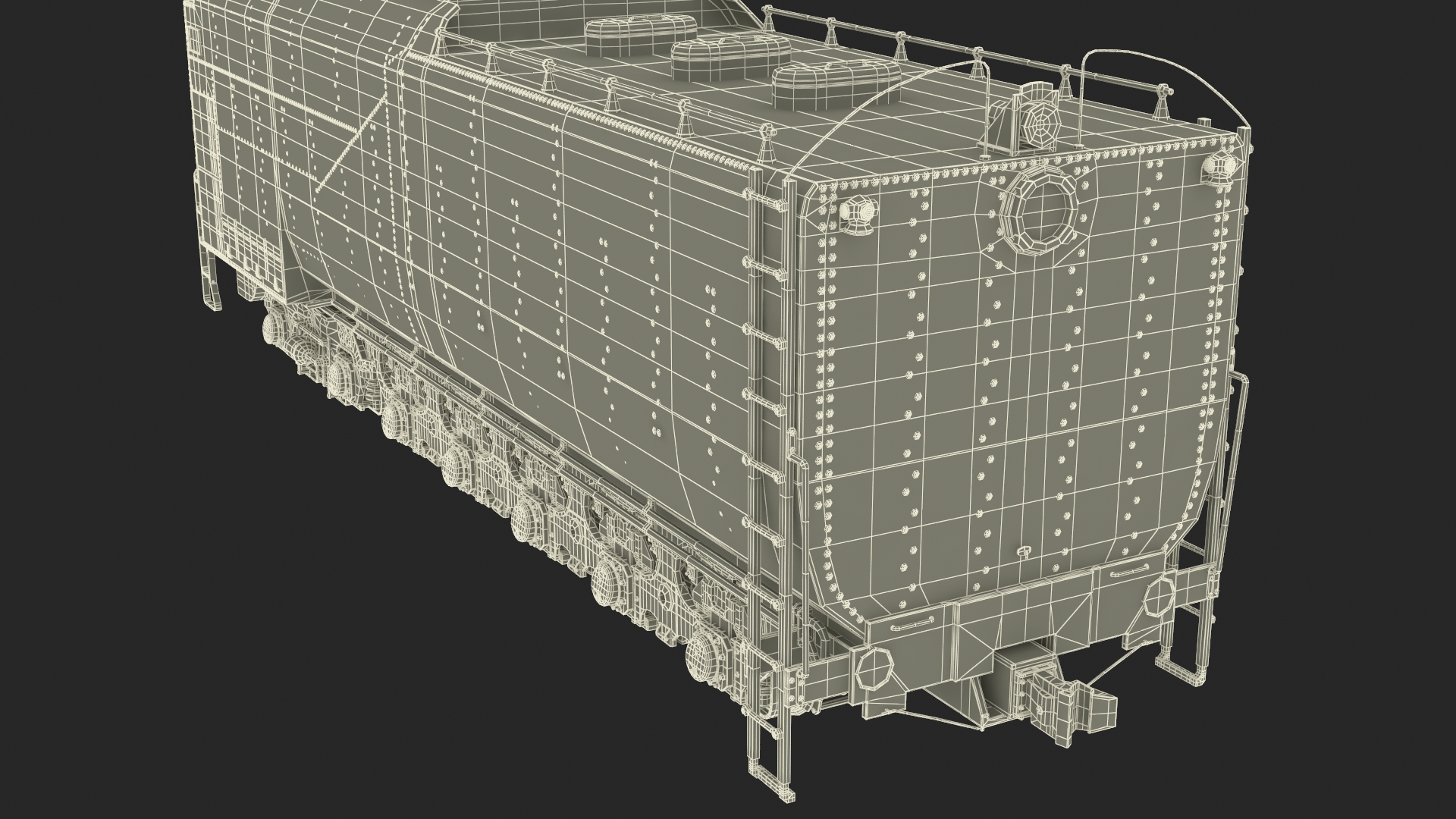 3D Old Trailed Tender model