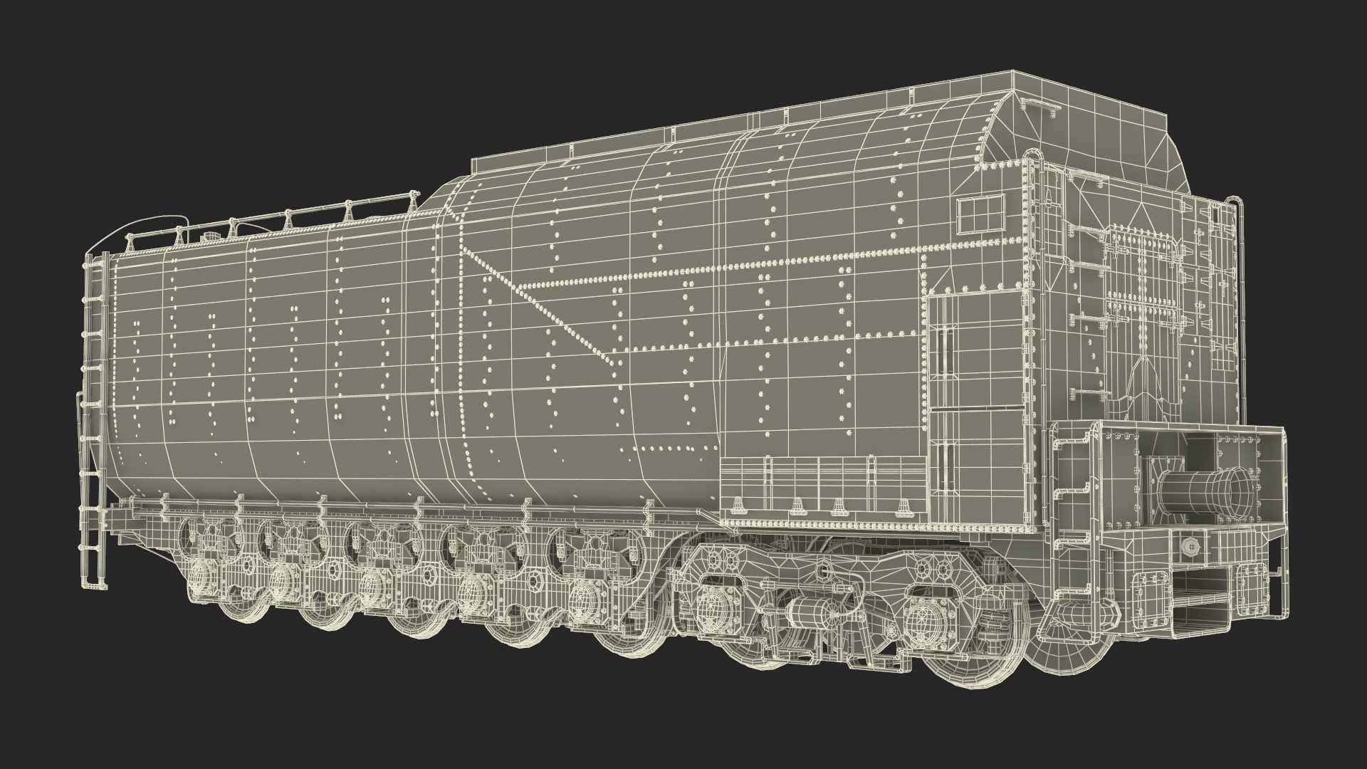 3D Old Trailed Tender model