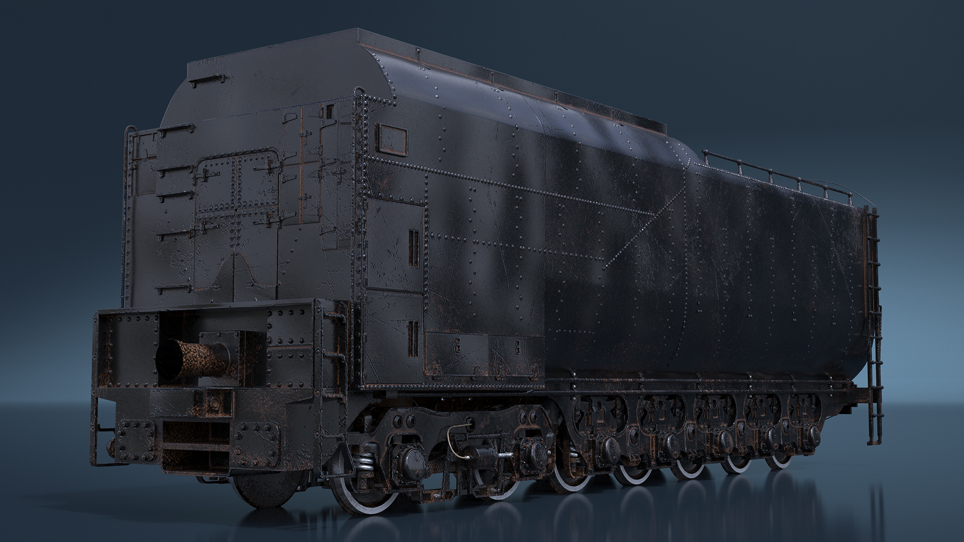 3D Old Trailed Tender model