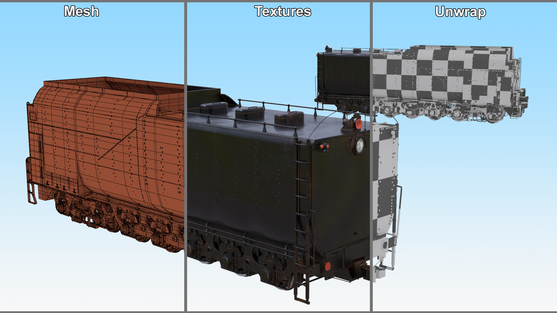 3D Old Trailed Tender model