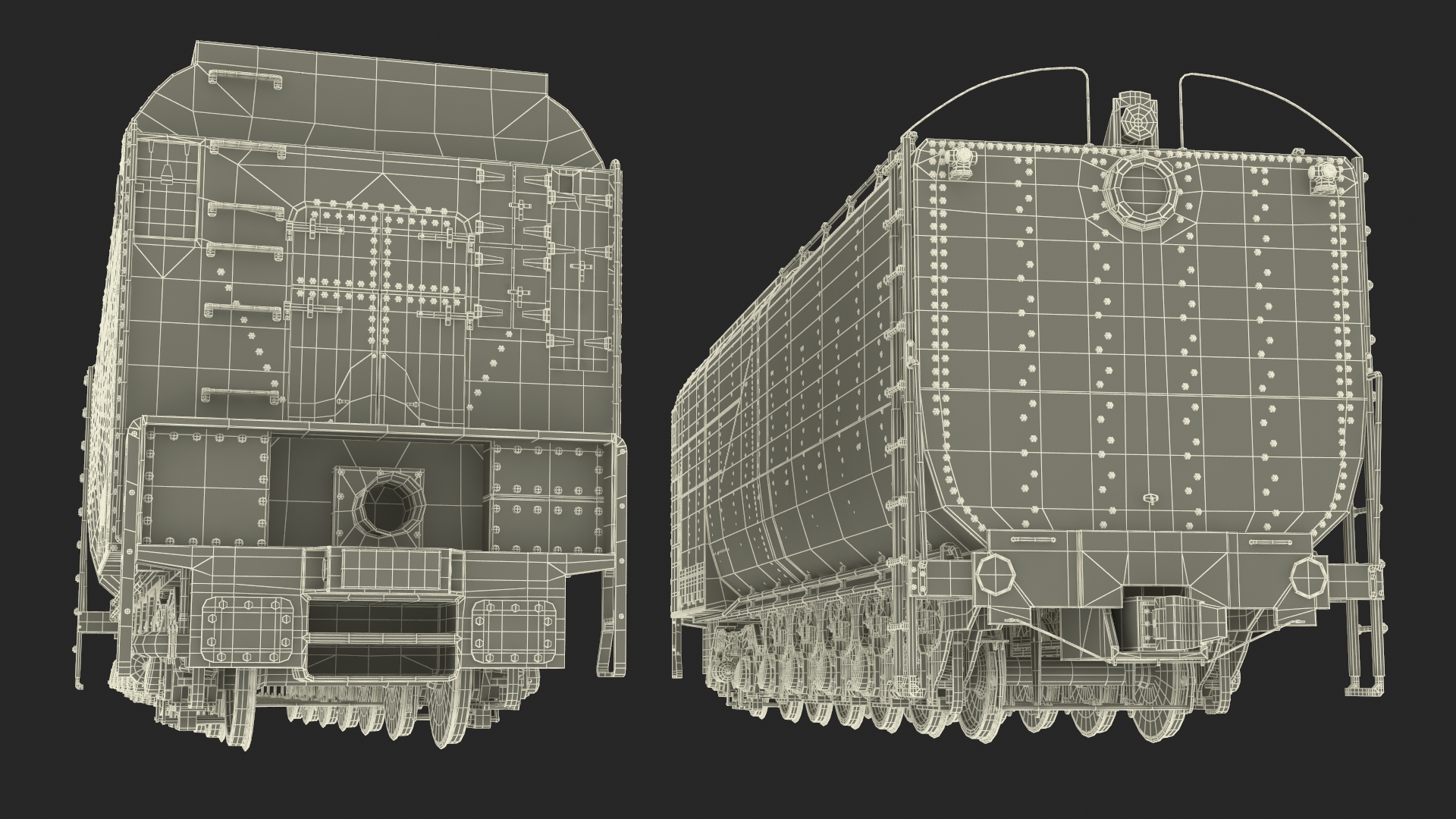 3D Old Trailed Tender model