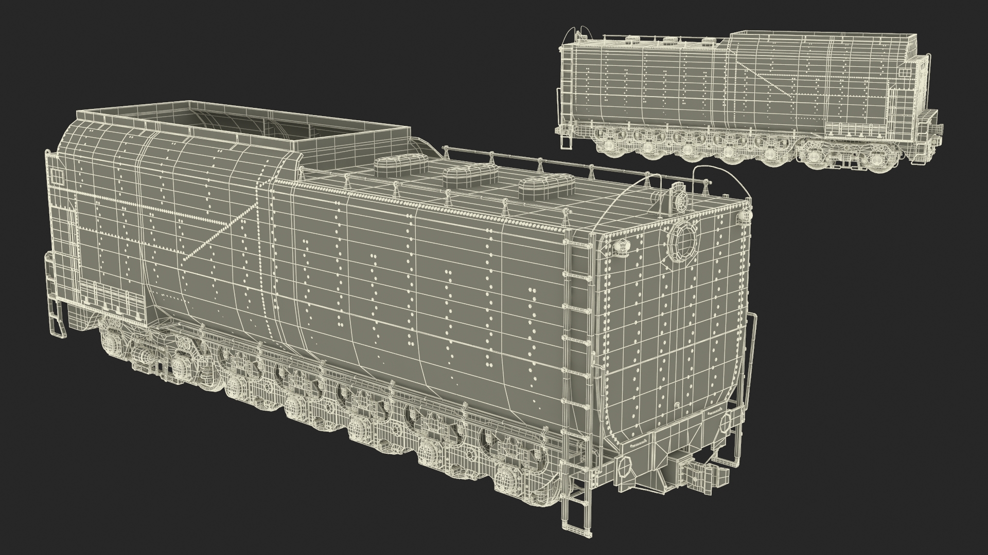 3D Old Trailed Tender model