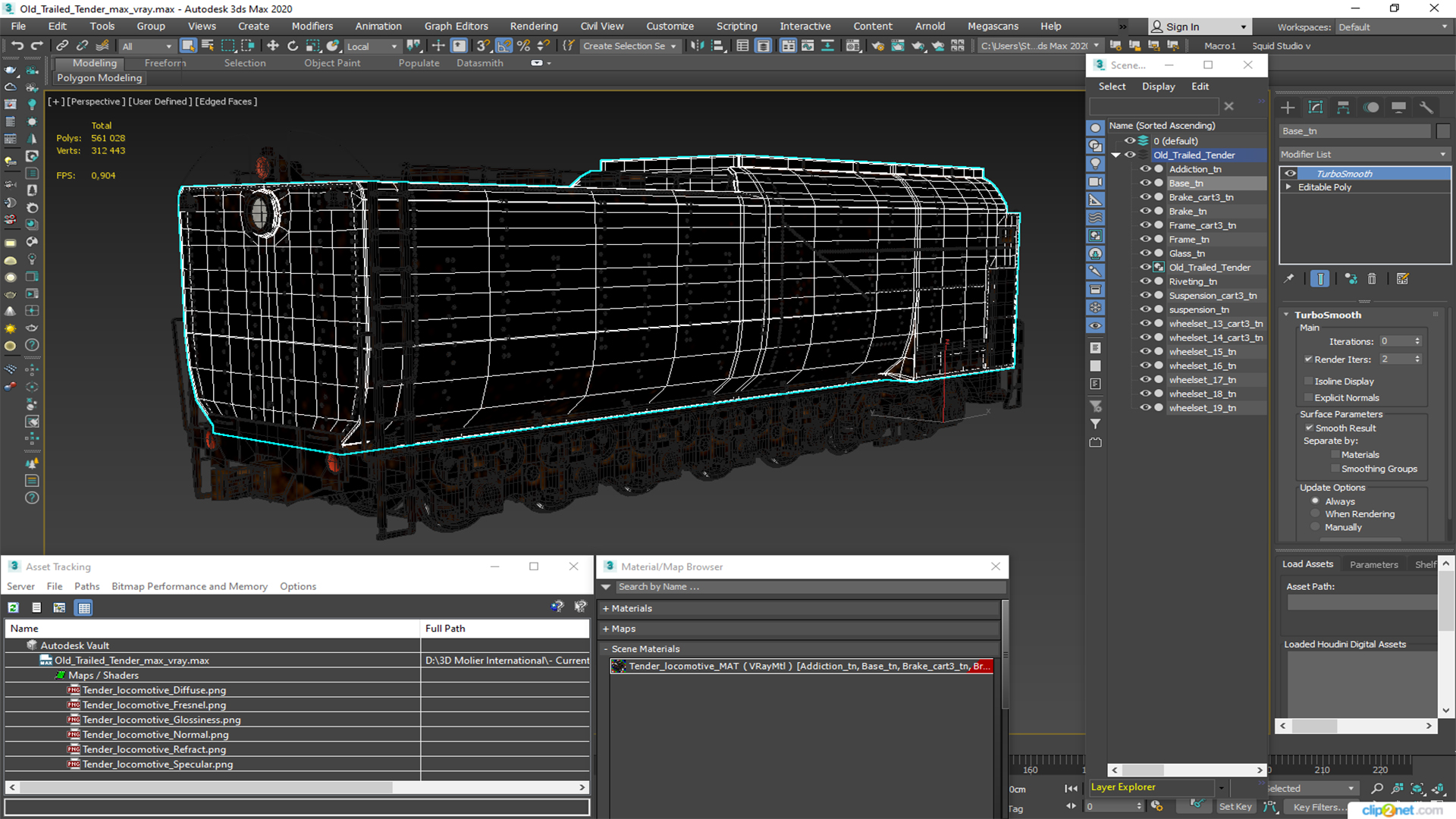 3D Old Trailed Tender model