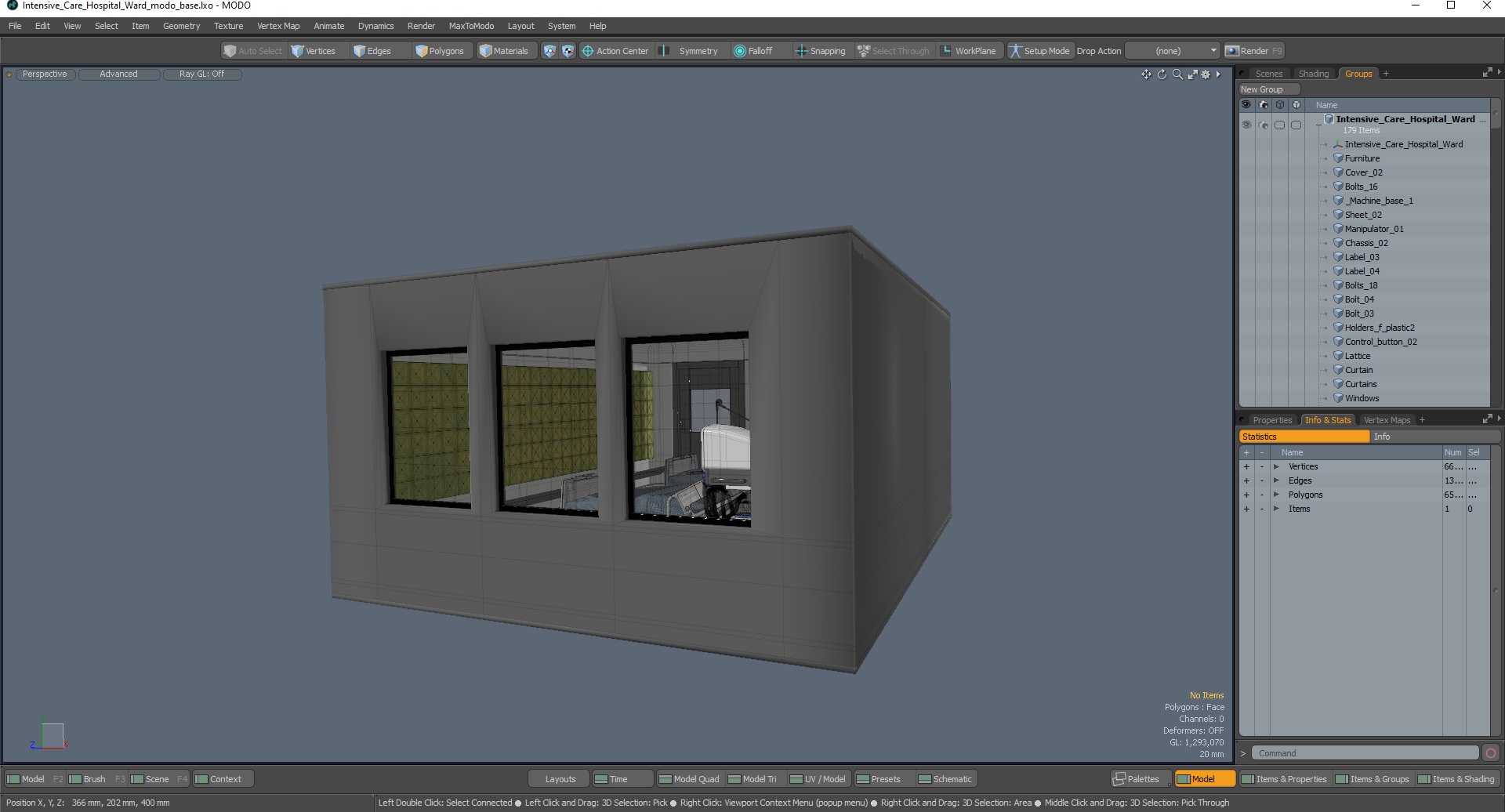 3D Intensive Care Hospital Ward model