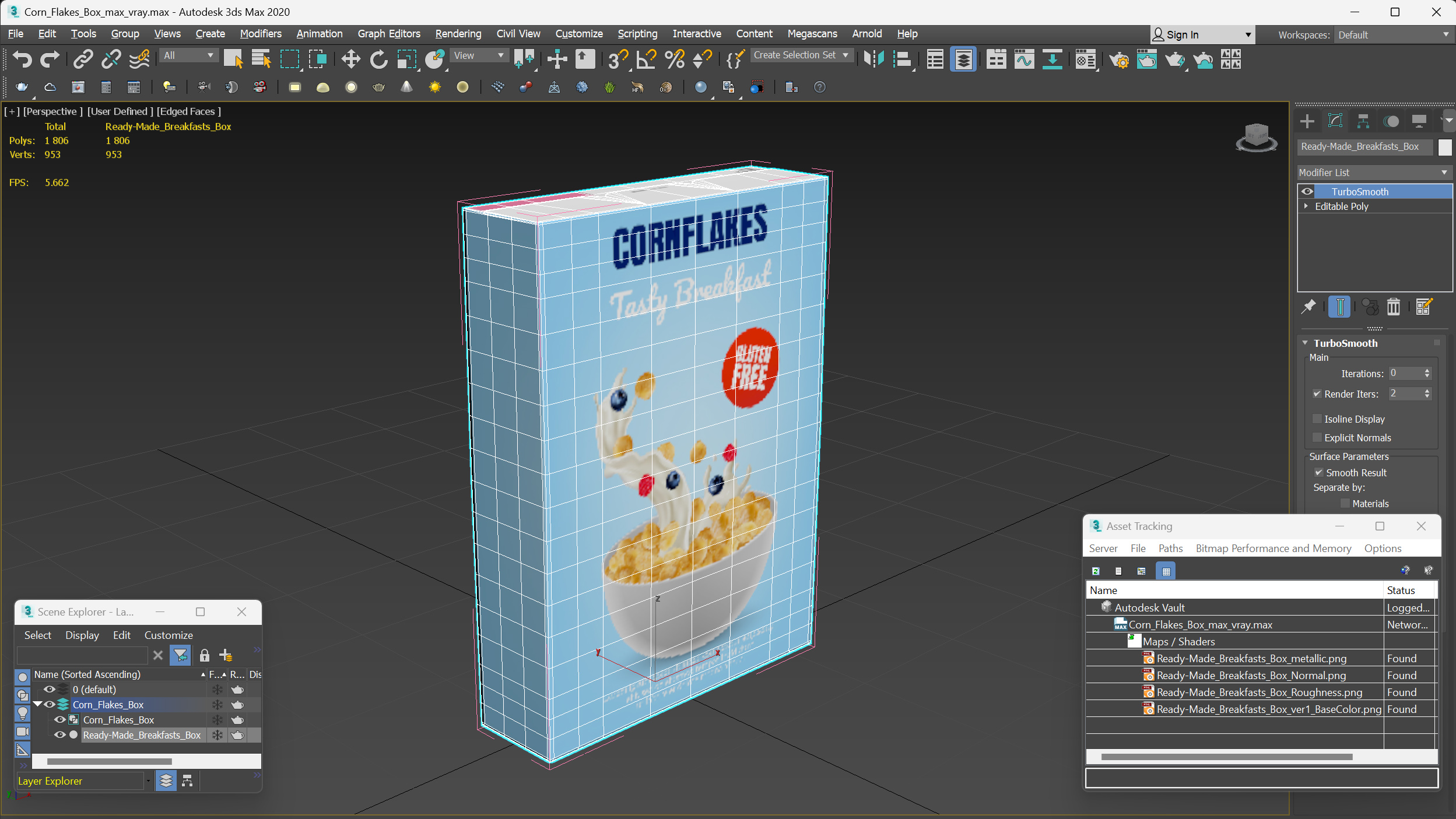 3D model Corn Flakes Box