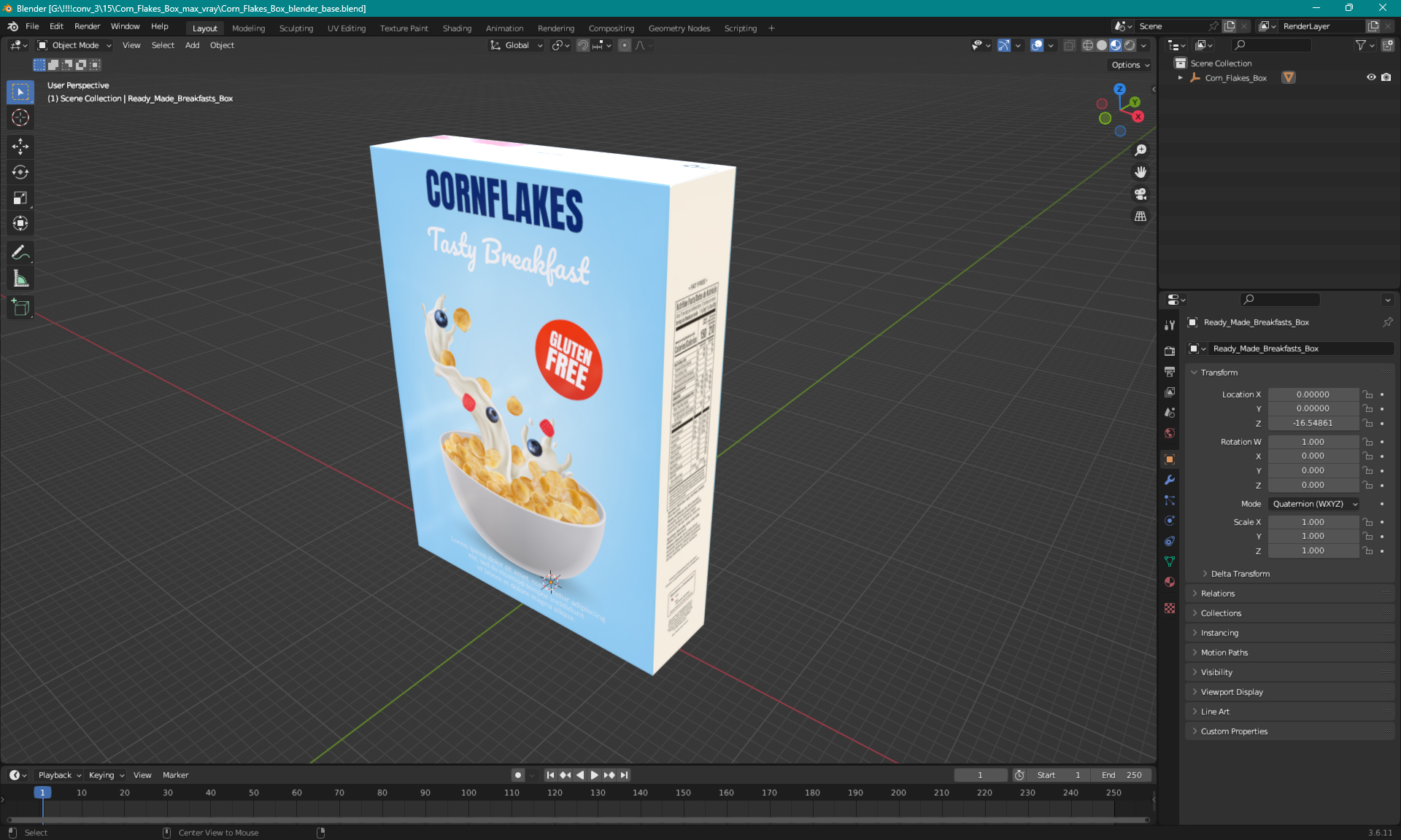 3D model Corn Flakes Box