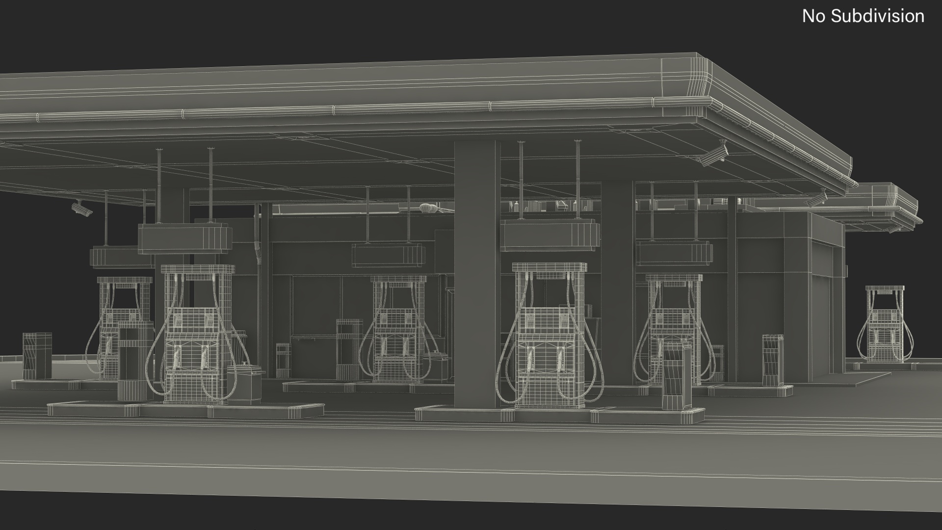 3D Shell Petrol Station Large