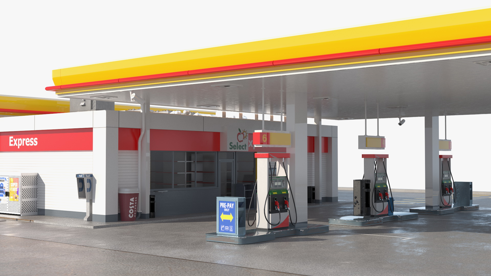 3D Shell Petrol Station Large