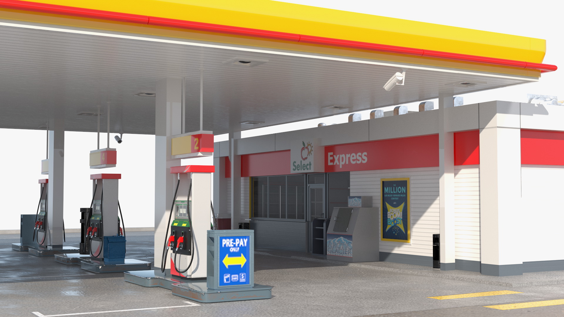 3D Shell Petrol Station Large