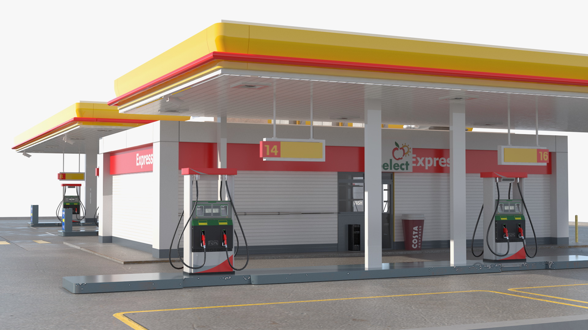 3D Shell Petrol Station Large