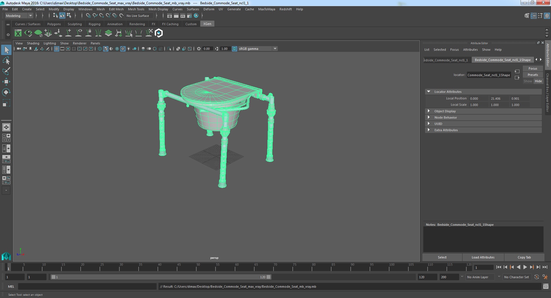 3D model Bedside Commode Seat