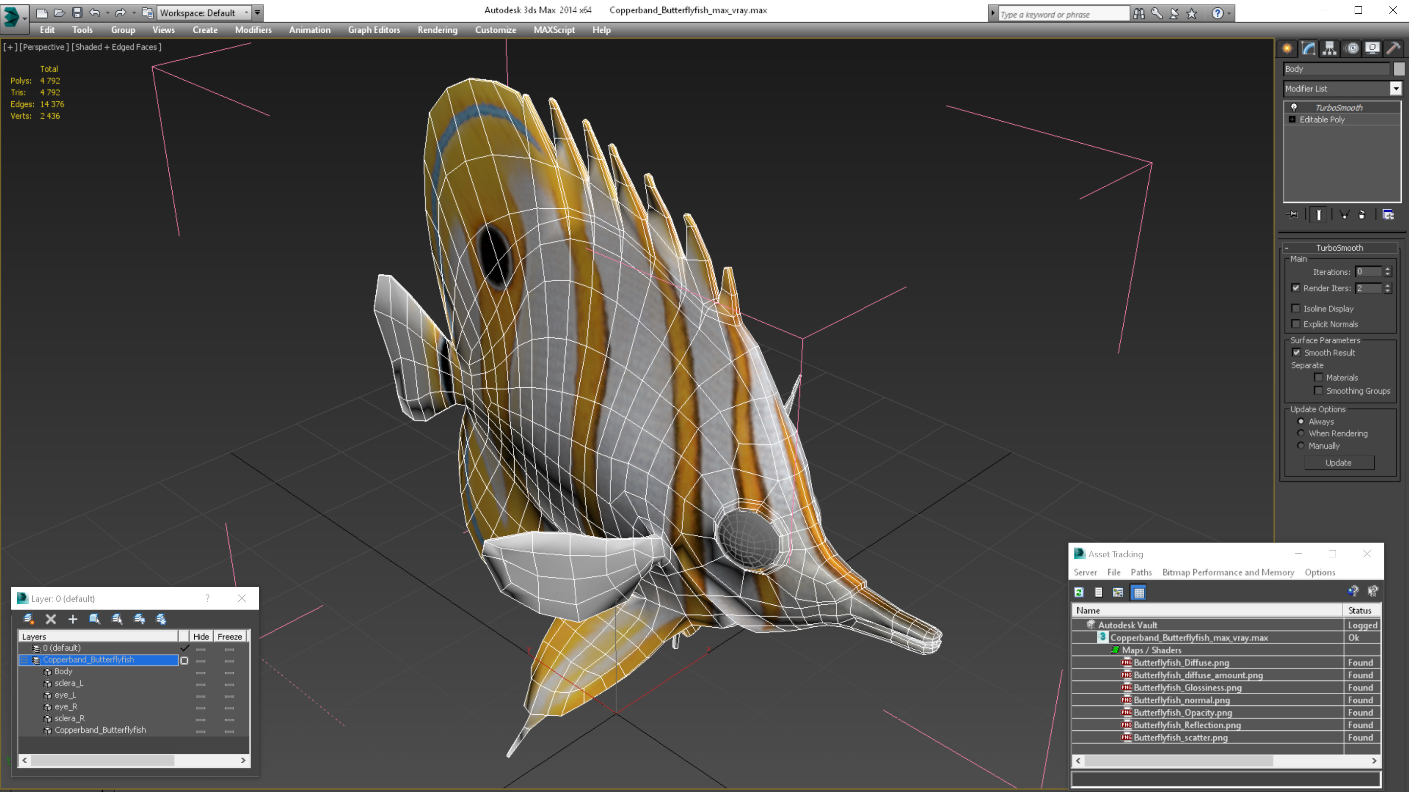 Copperband Butterflyfish 3D model