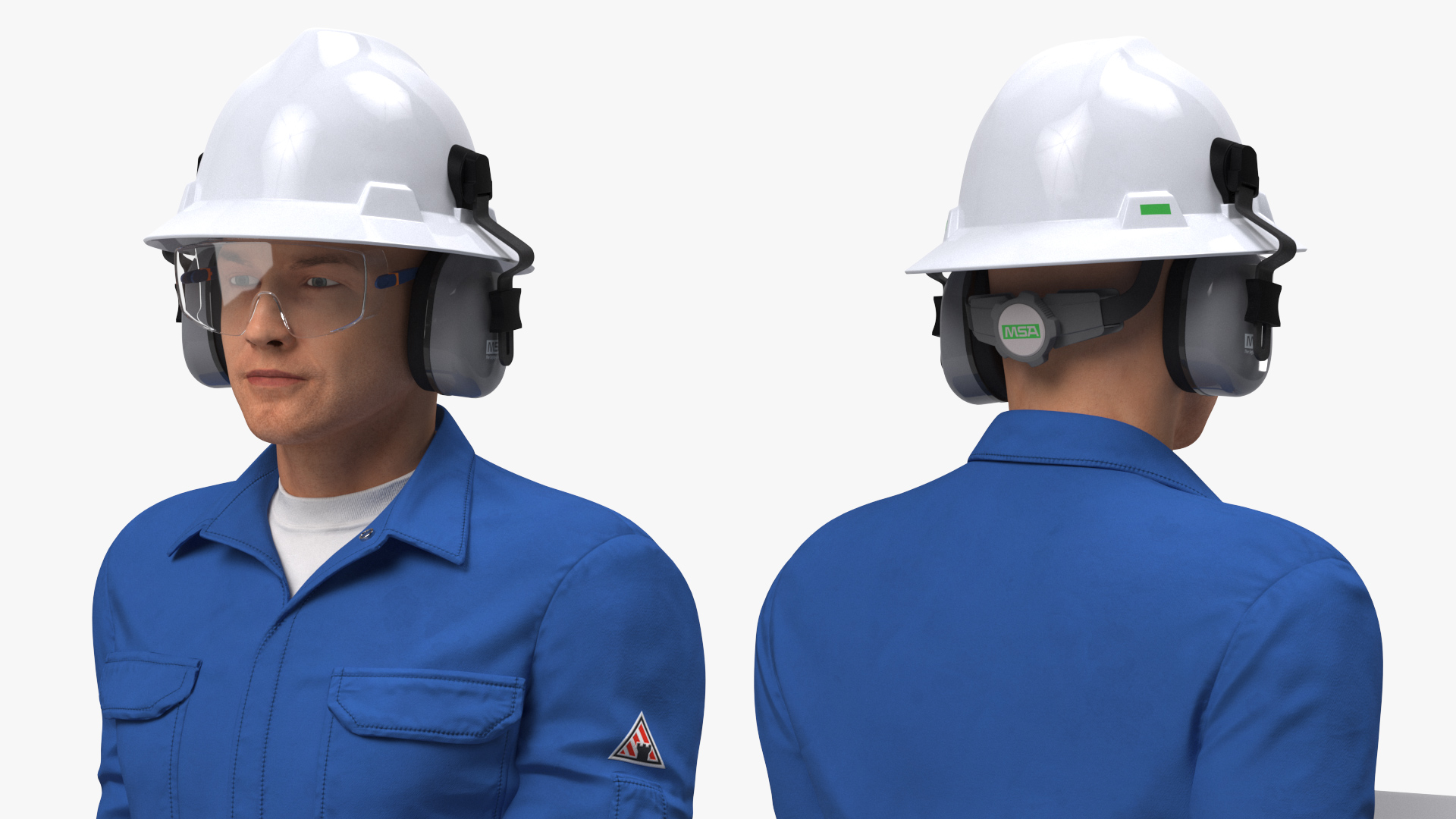 Oil Gas Worker Standing Pose Fur 3D