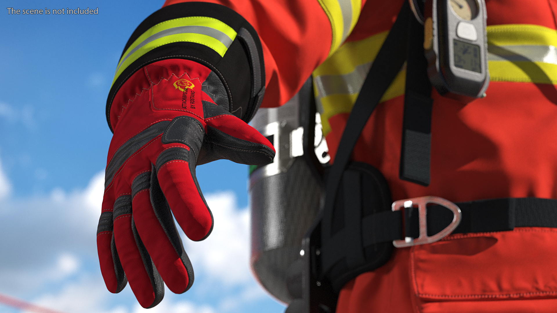 3D Firefighter Fully Equipped Rigged model