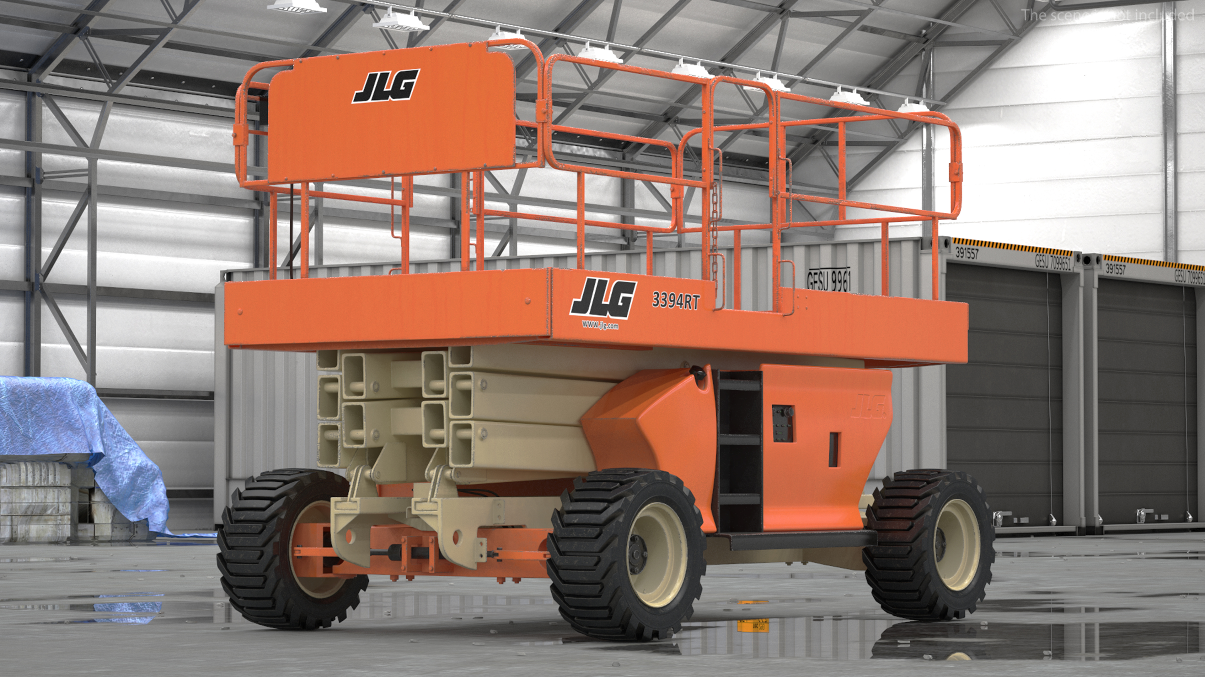 JLG 3394RT Scissor Lift Rigged for Cinema 4D 3D model