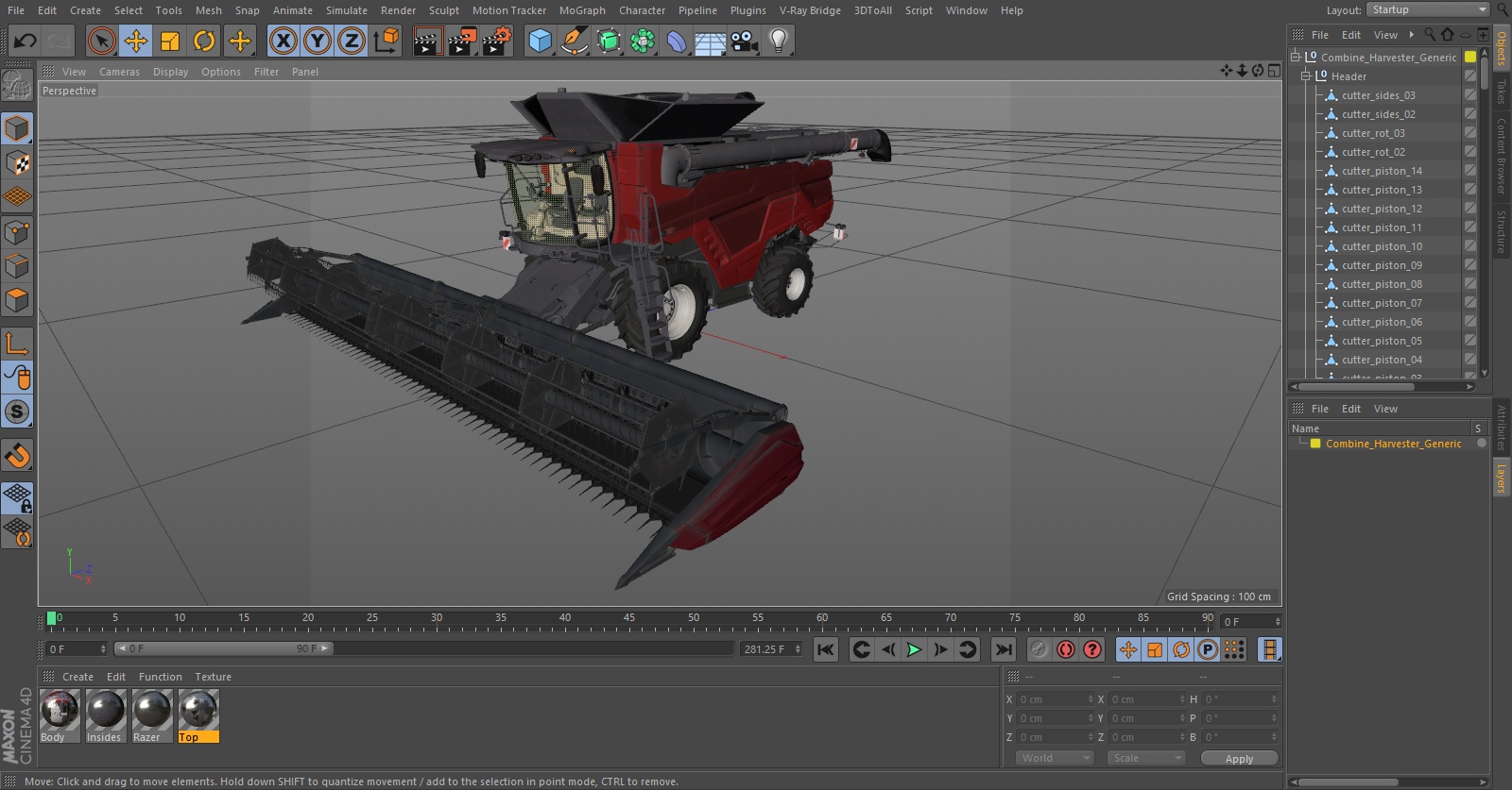 3D model Combine Harvester Generic